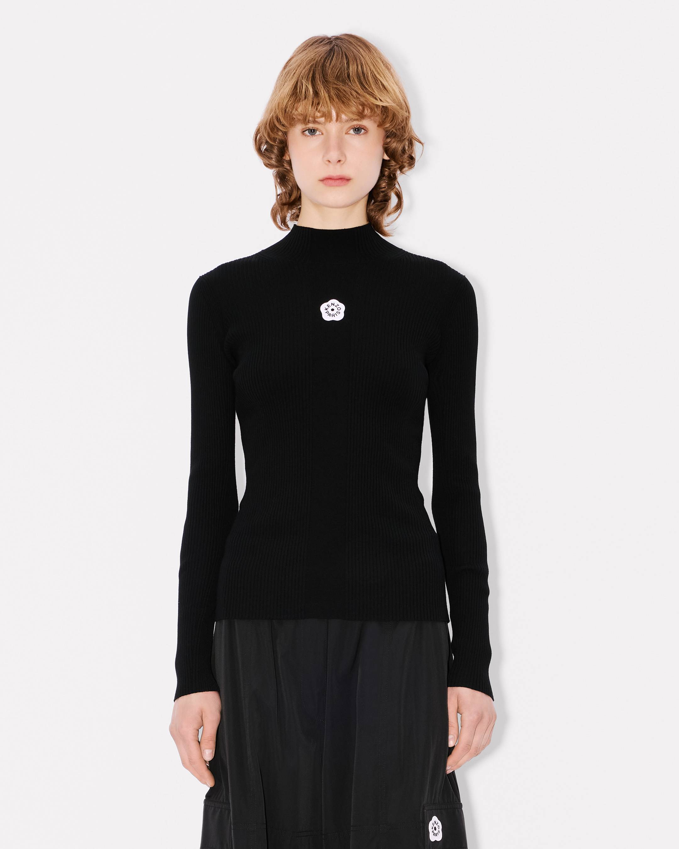 'Boke Flower 2.0' embroidered long sleeve rib top