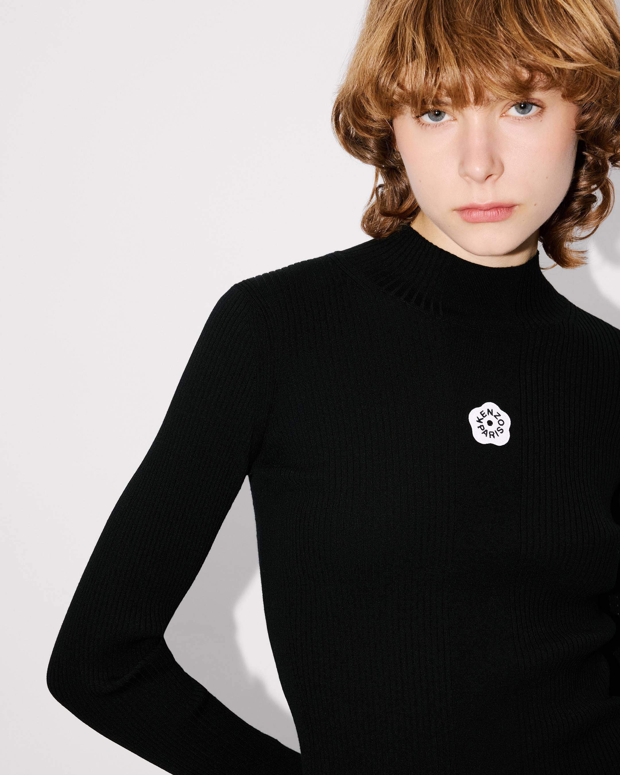 'Boke Flower 2.0' embroidered long sleeve rib top