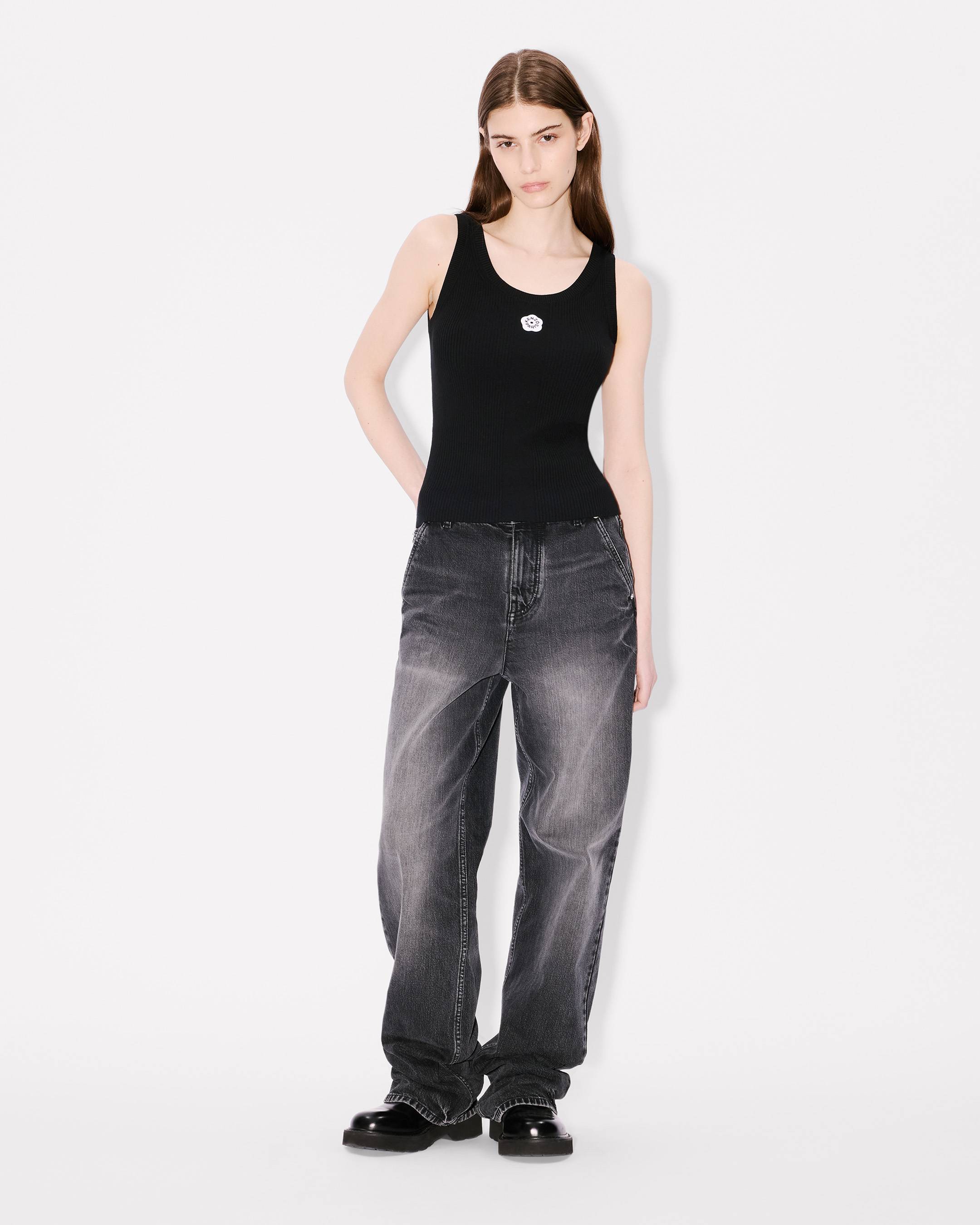 'Boke Flower 2.0' embroidered rib tank top
