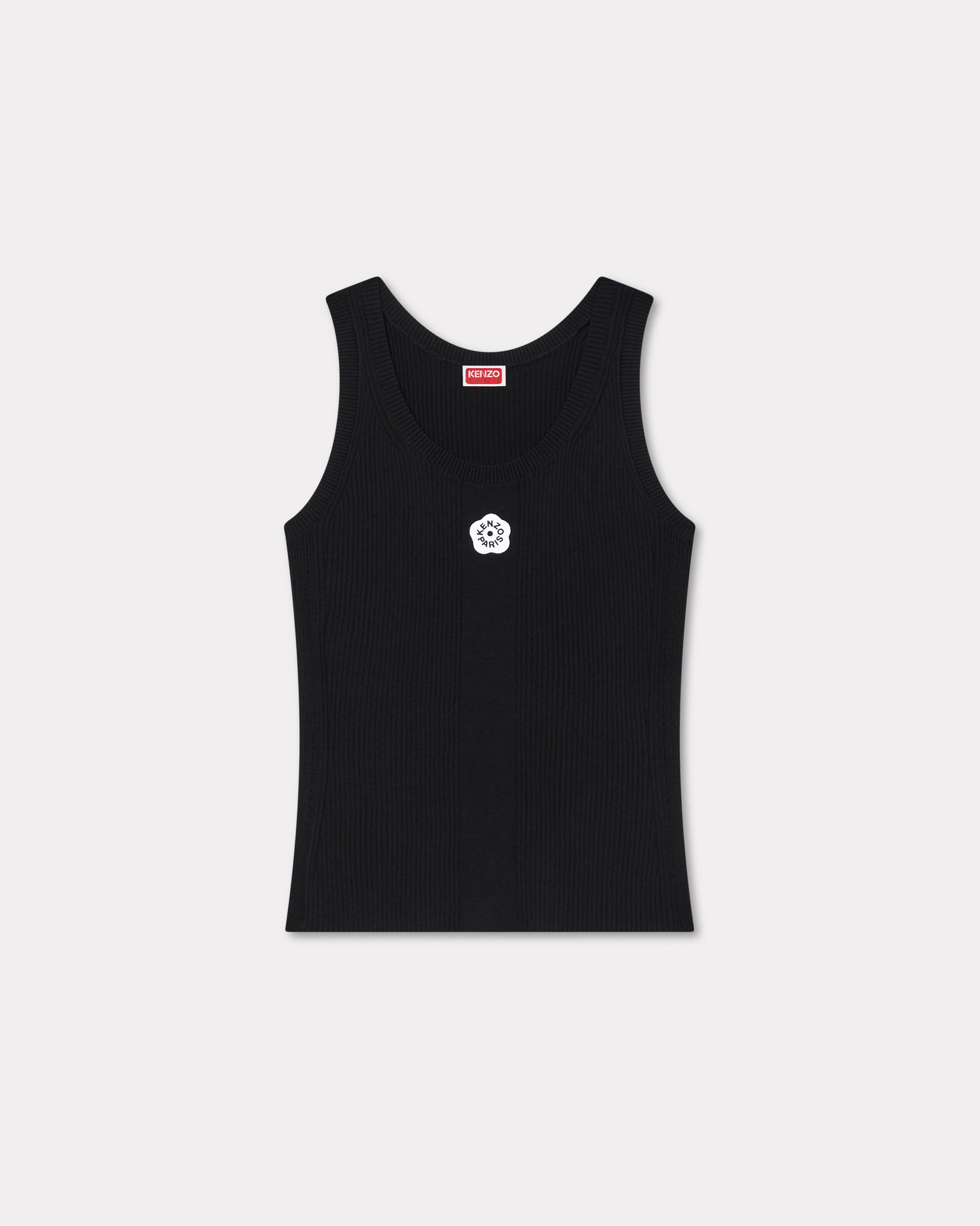 KENZO 'Boke Flower 2.0' Embroidered Rib Tank Top Black Womens - Size L