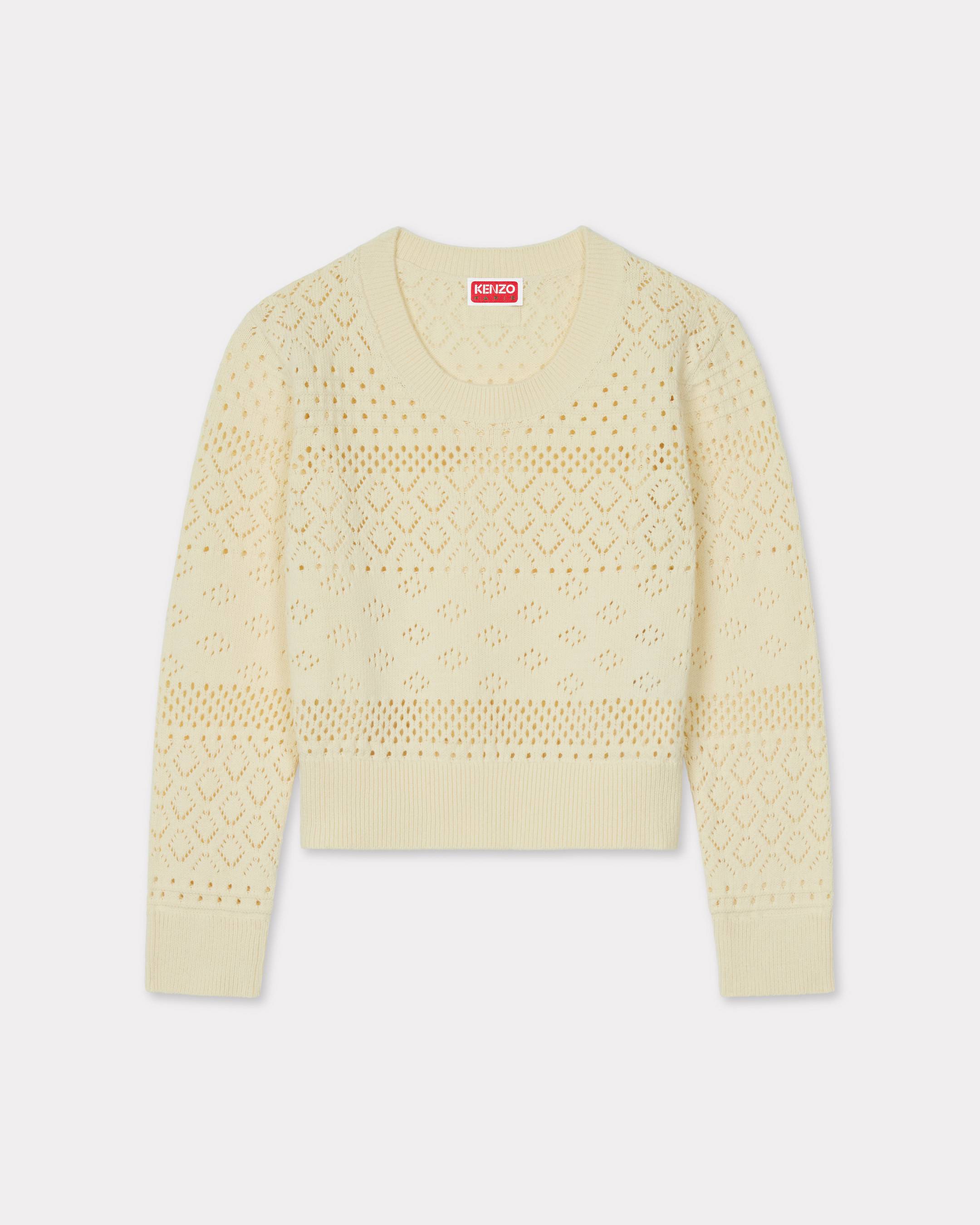 KENZO Long Sleeves Top In Cotton, Ecru, Womens , M