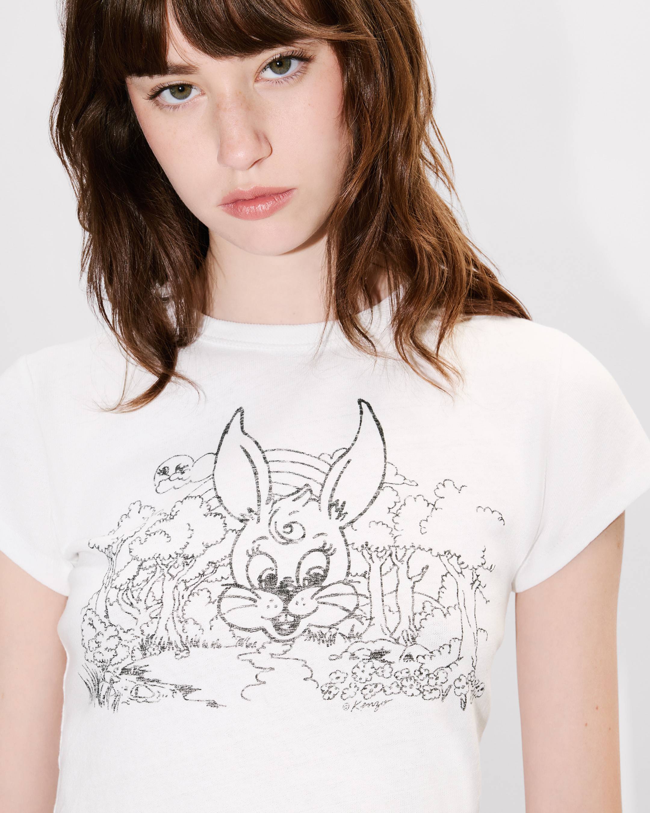 'KENZO Cartoon' coloring cropped T-shirt in cotton