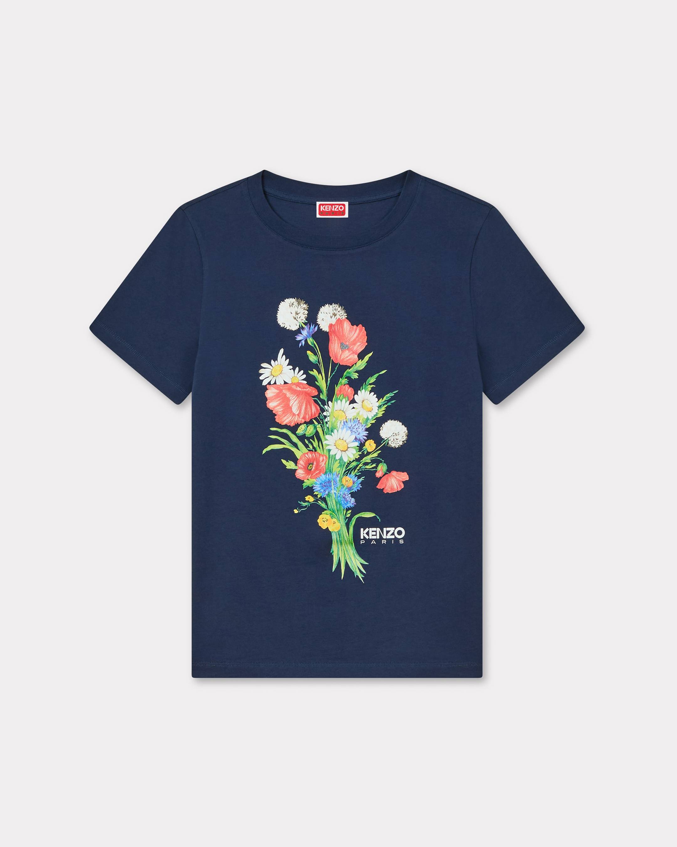 KENZO ' Archive Bouquet' T-shirt , Woman, Dark Blue, Size Xl, Cotton