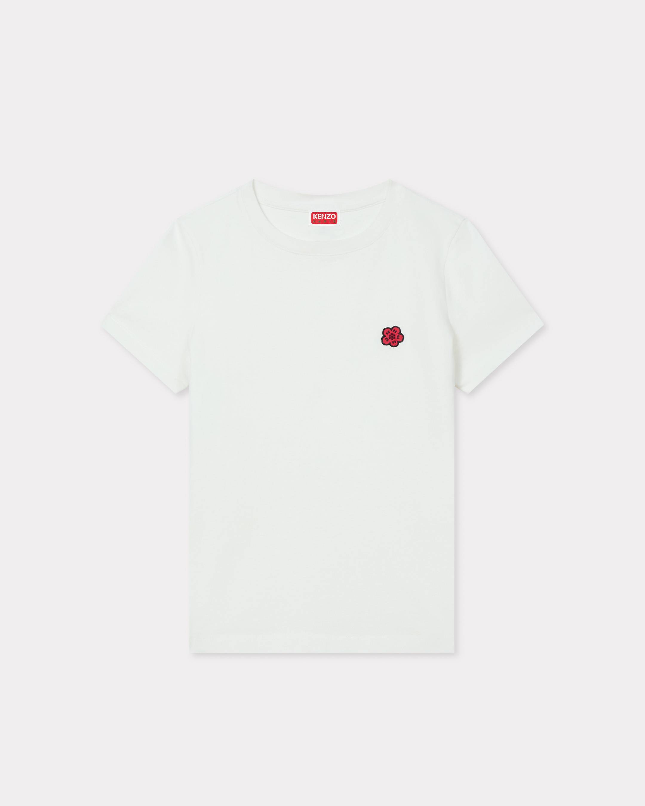 KENZO 'Boke Flower' Embroidered T-shirt , Woman, Off White, Size Xs, Cotton