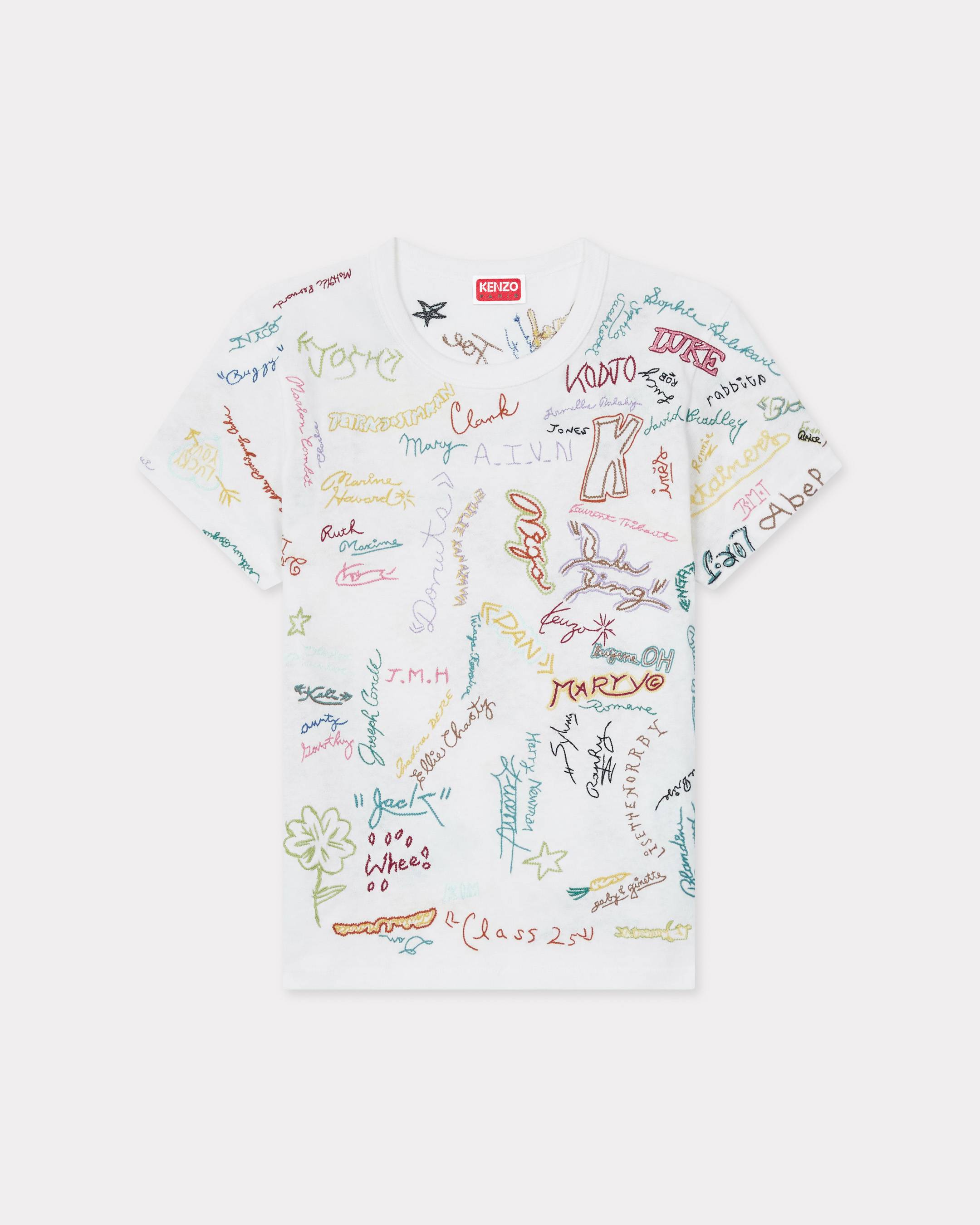 KENZO 'Kenzo Graduation' Embroidered T-shirt In Cotton, Off White, Womens , S
