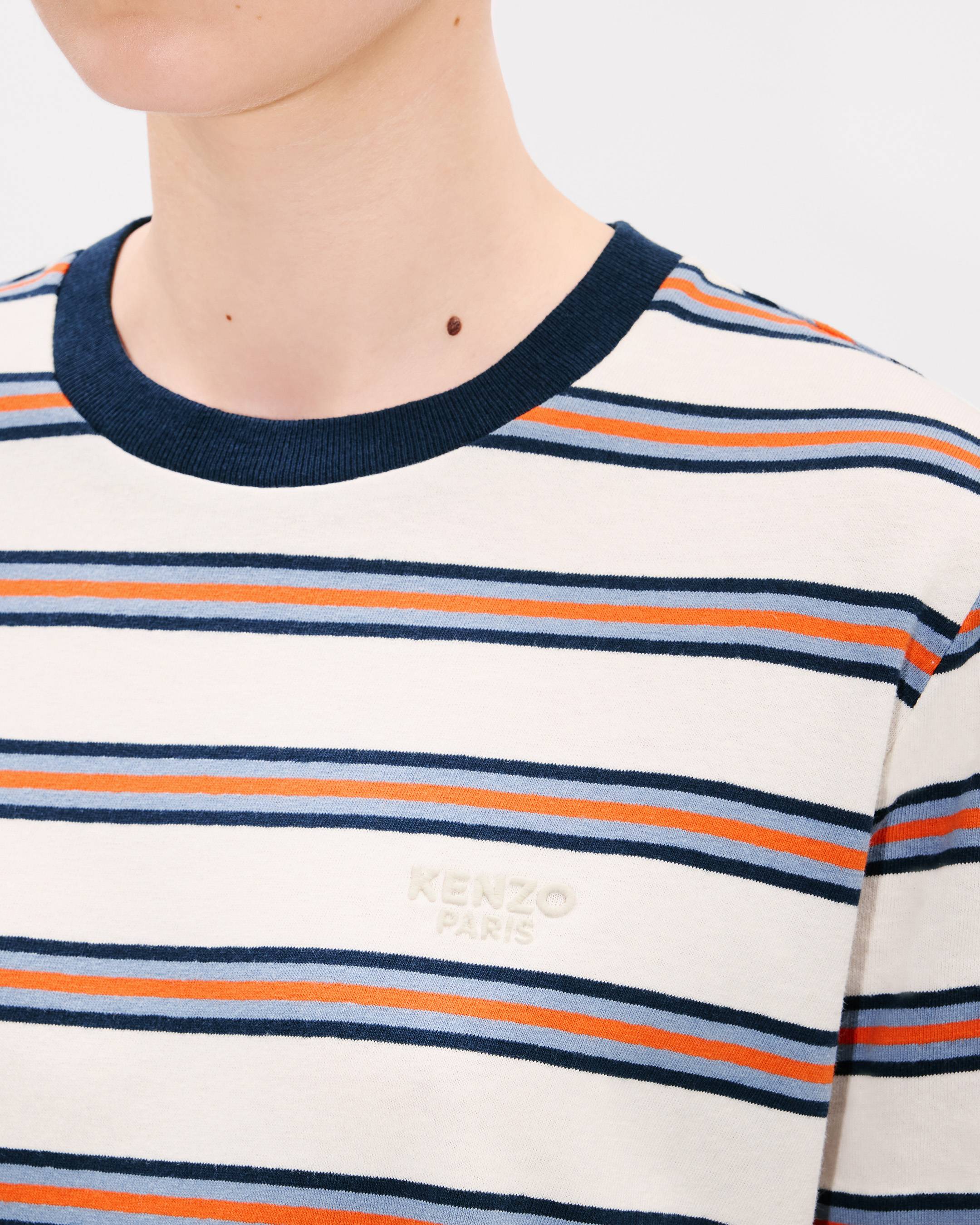 KENZO コストラインルスTシャツ FF62TS3504SM 02 KENZO Coast Lines' loose T-shirt in cotton linen | Women's