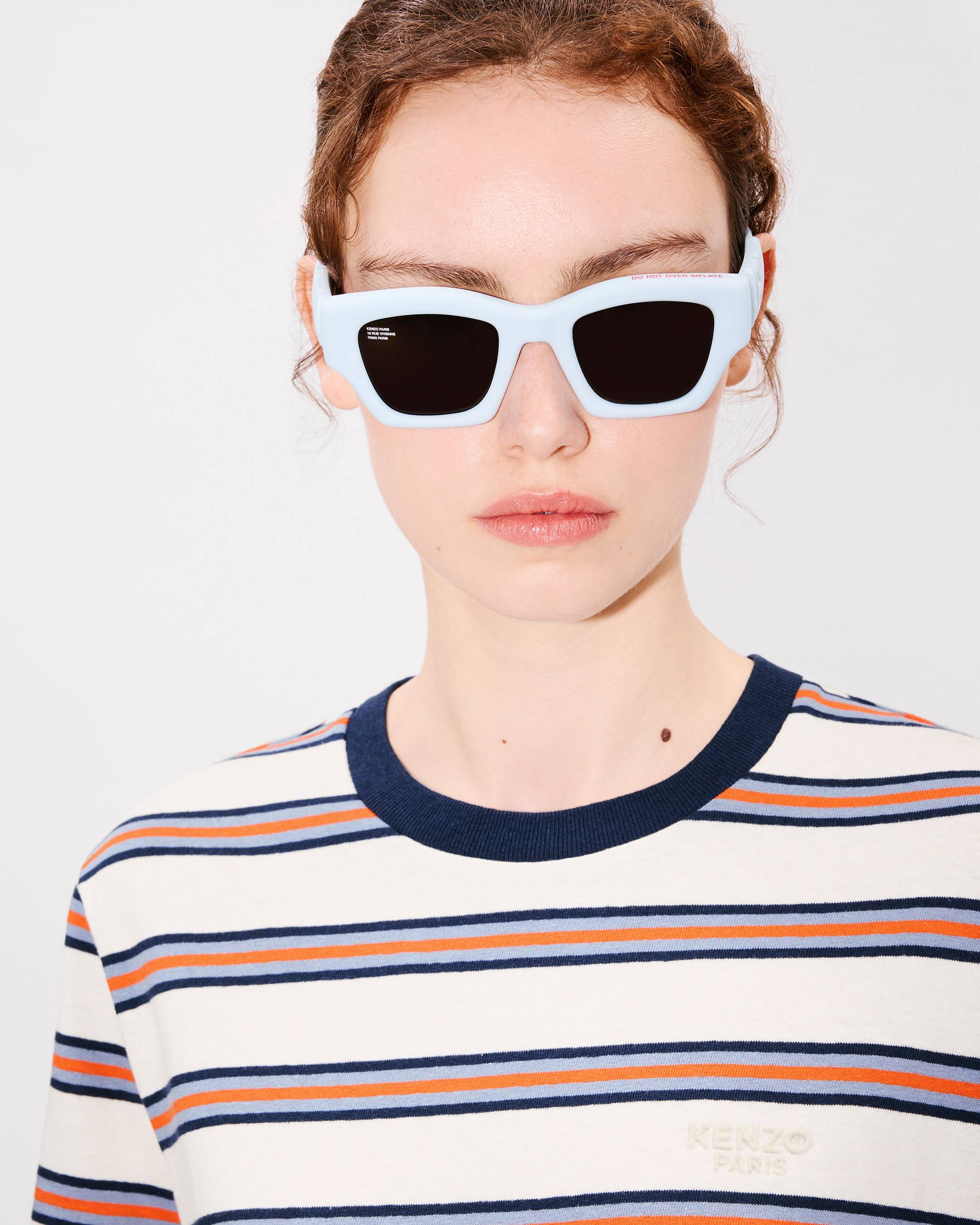 KENZO コストラインルスTシャツ FF62TS3504SM 02 KENZO Coast Lines' loose T-shirt in cotton linen | Women's