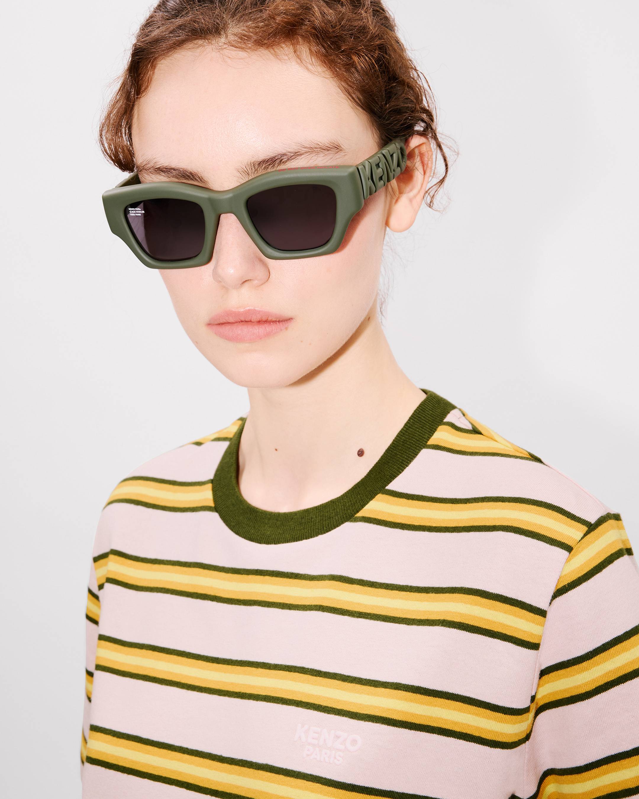 KENZO コストラインルスTシャツ FF62TS3504SM 02 KENZO Coast Lines' loose T-shirt in cotton linen | Women's
