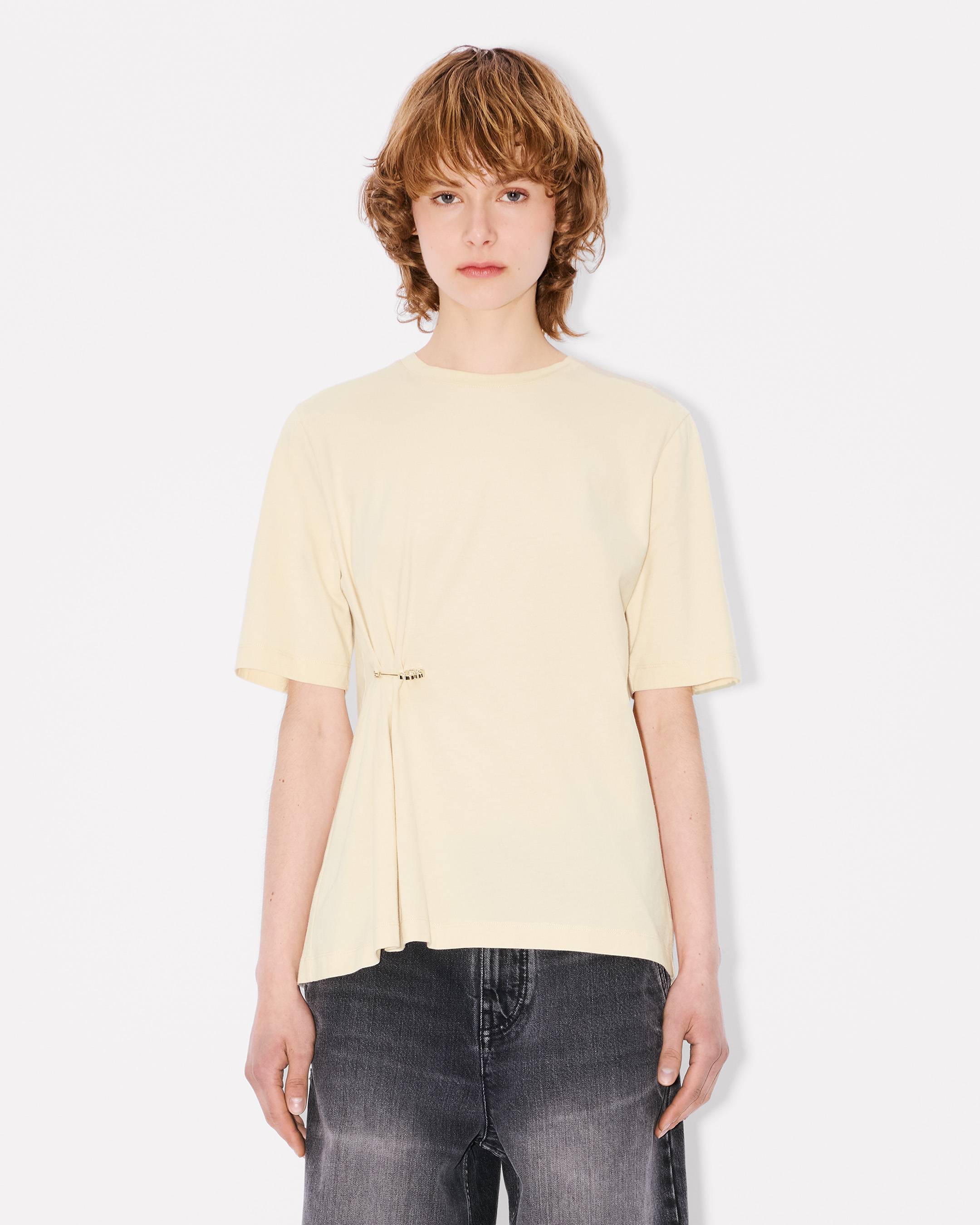 T-shirt à pin et détail drapé 'Boke Flower' en coton