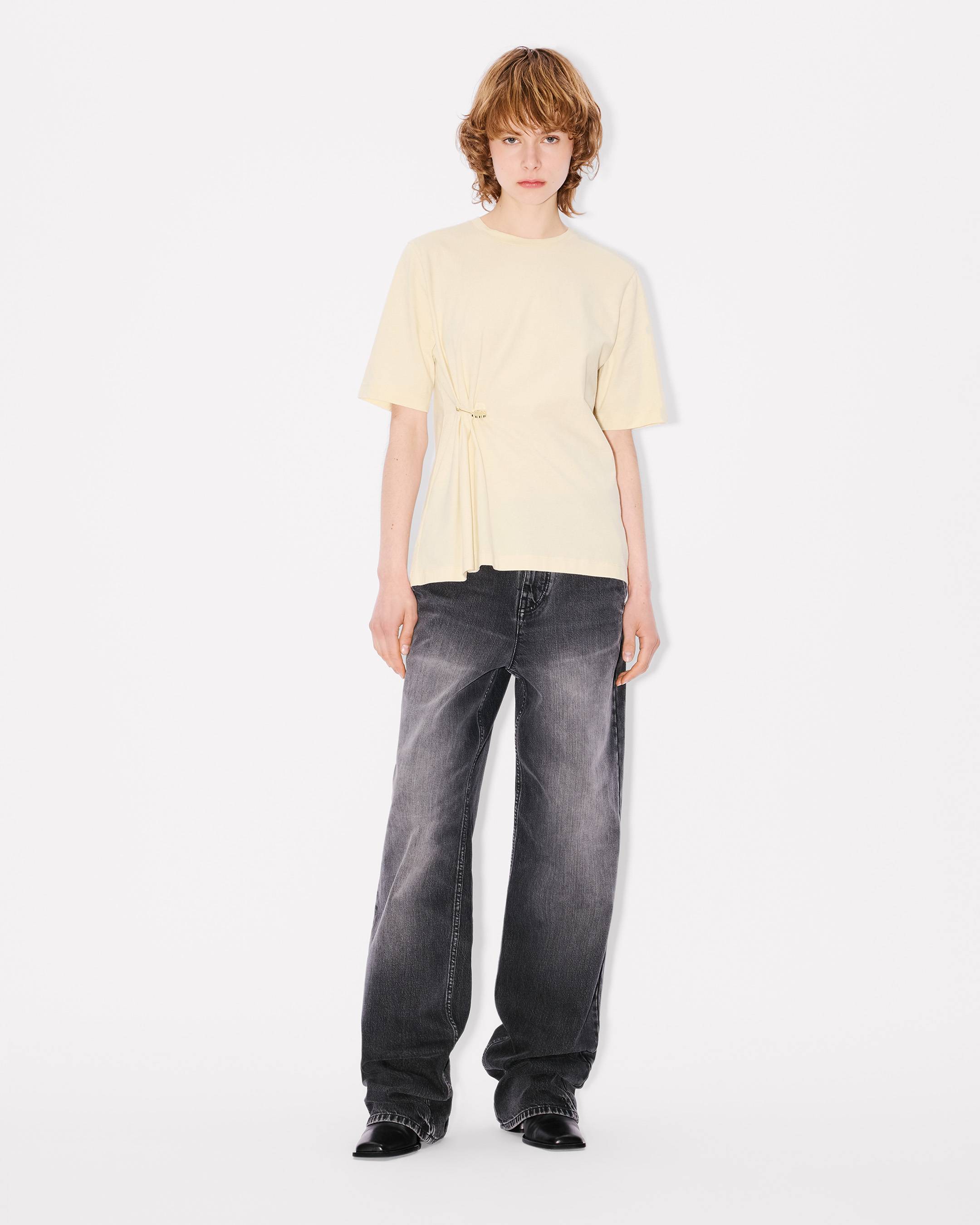 T-shirt à pin et détail drapé 'Boke Flower' en coton