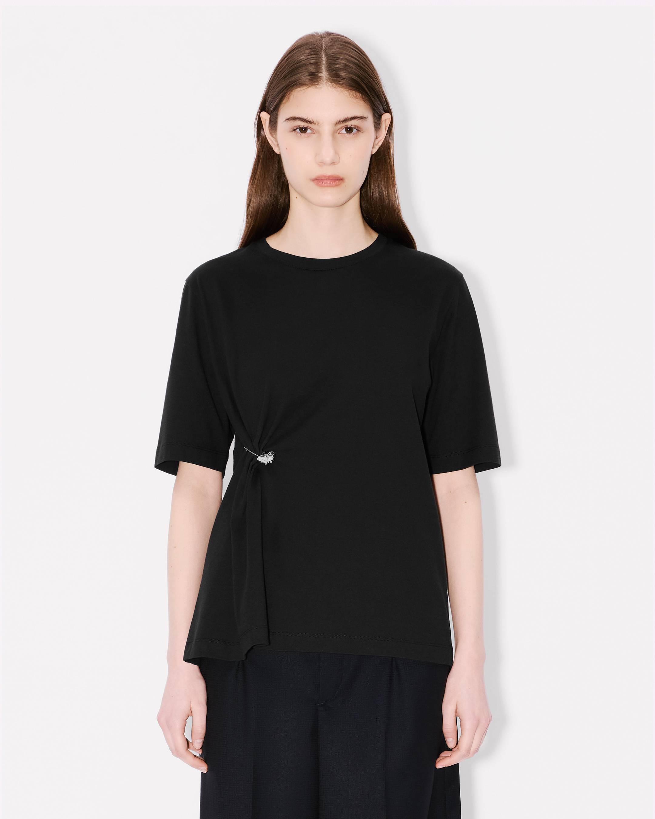 T-shirt à pin et détail drapé 'Boke Flower' en coton