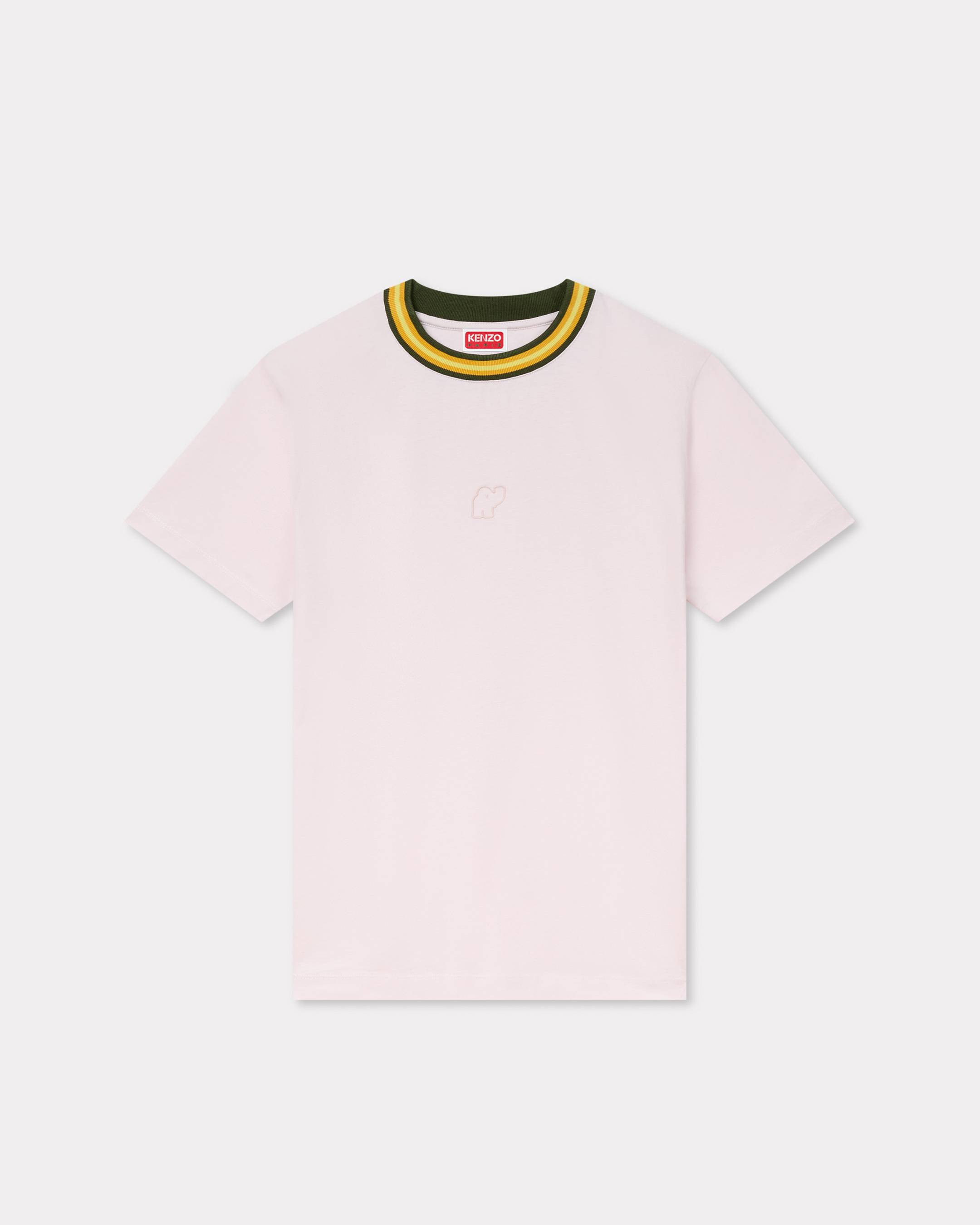 KENZO ' Elephant Logo' Embroidered Loose T-shirt , Woman, Faded Pink, Size M, Cotton