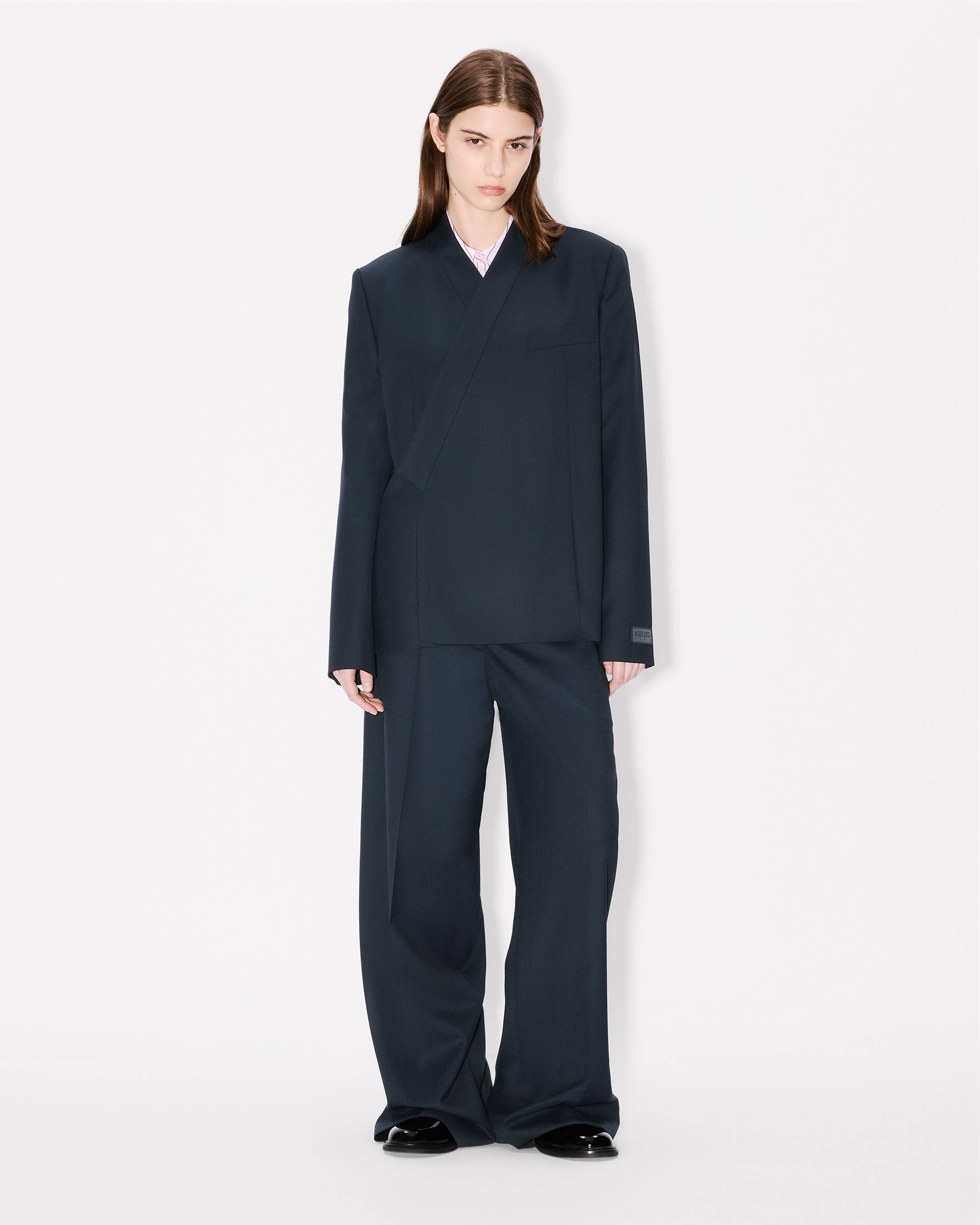 'KENZO Weave' kimono blazer in wool jacquard