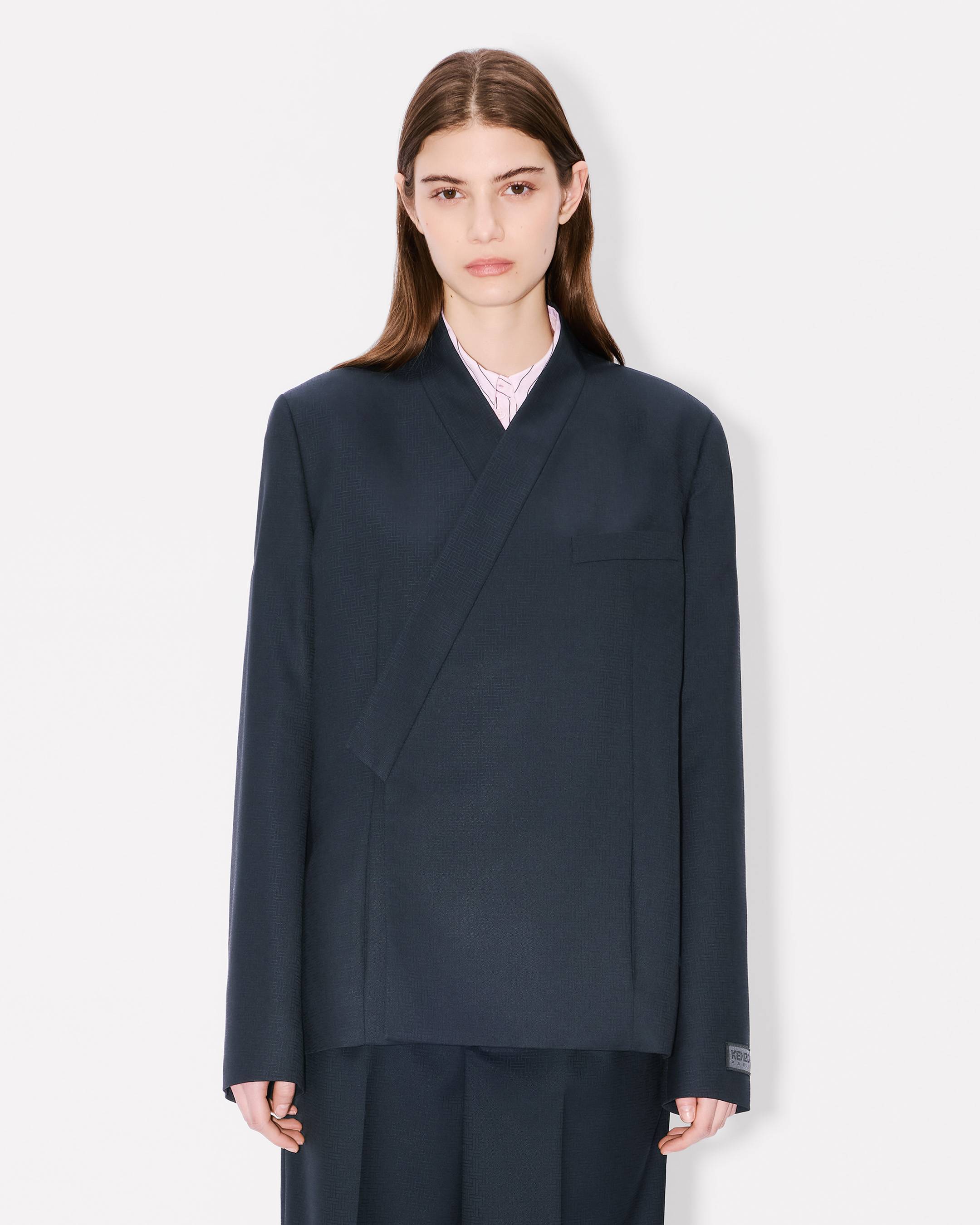 'KENZO Weave' kimono blazer in wool jacquard