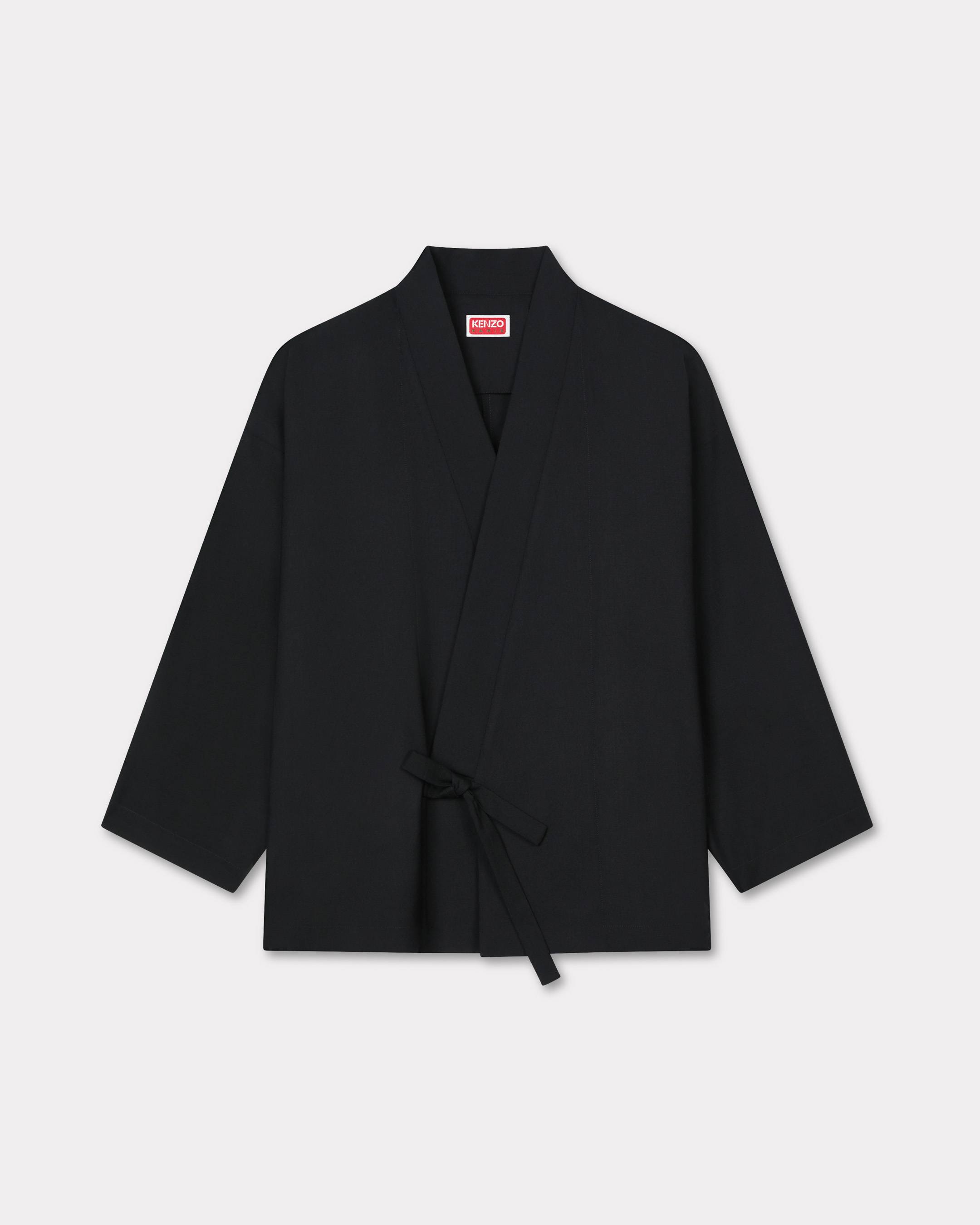 Kenzo Veste Kimono En Laine Vierge Femme Noir - Xl