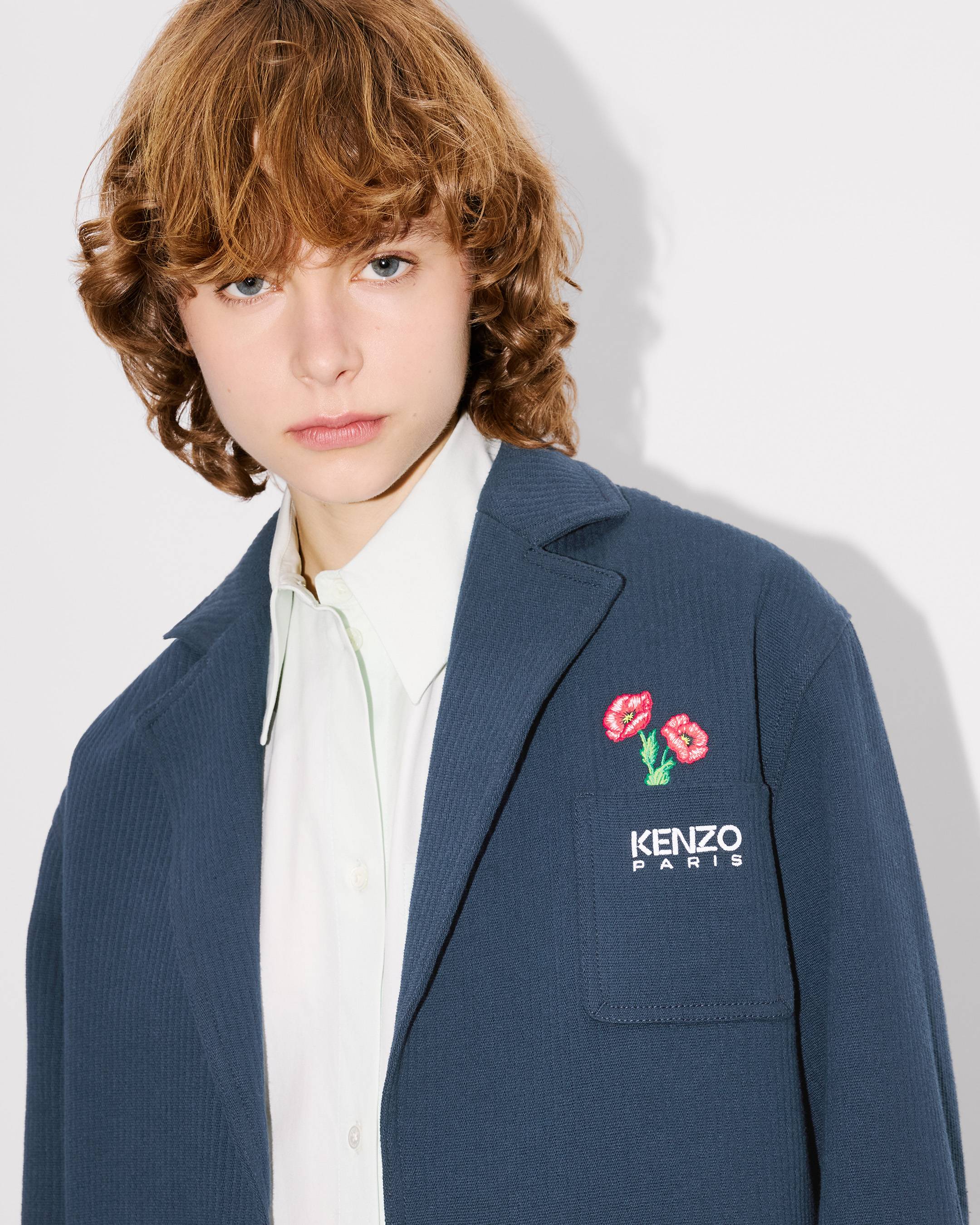 'KENZO Archive Bouquet' embroidered workwear jacket in ribbed cotton