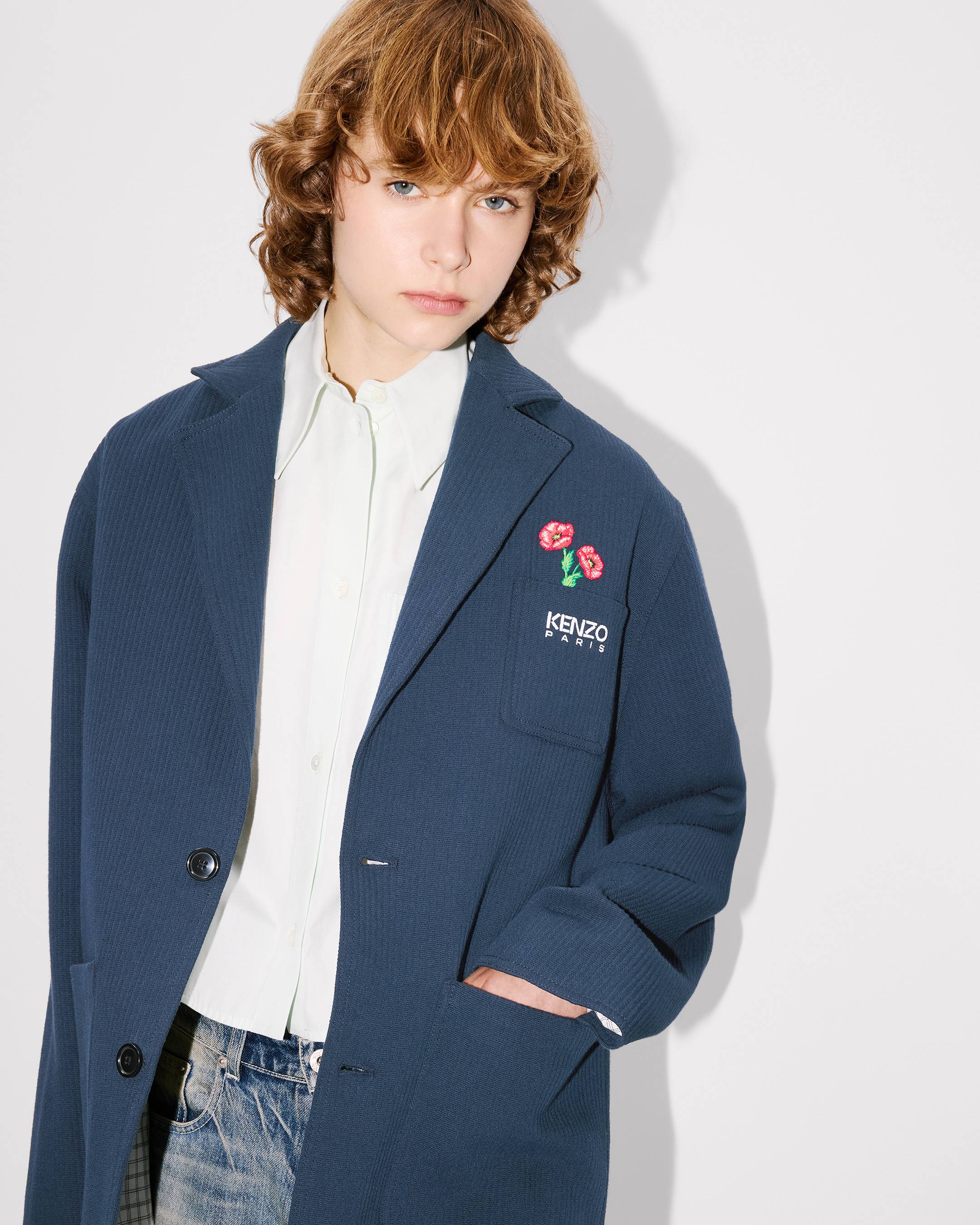 'KENZO Archive Bouquet' embroidered workwear jacket in ribbed cotton