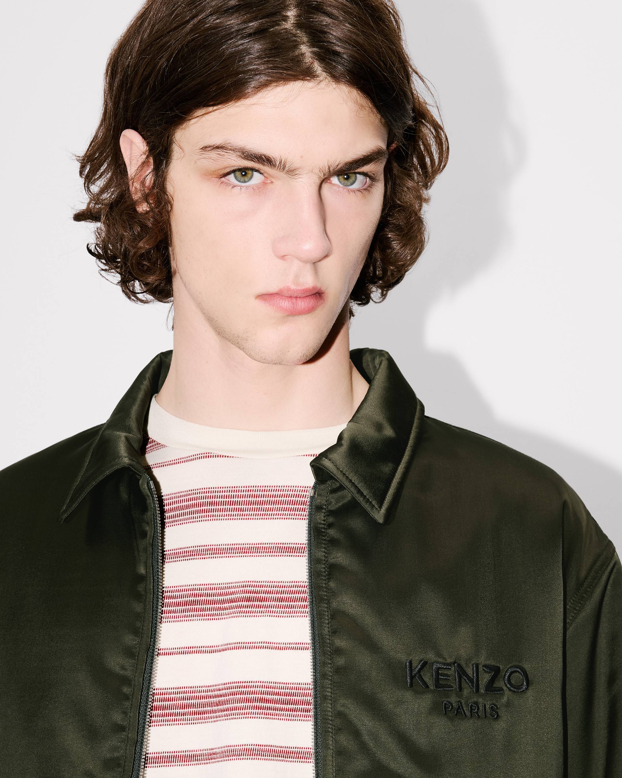 'Boke Flower' padded blouson mixed satin
