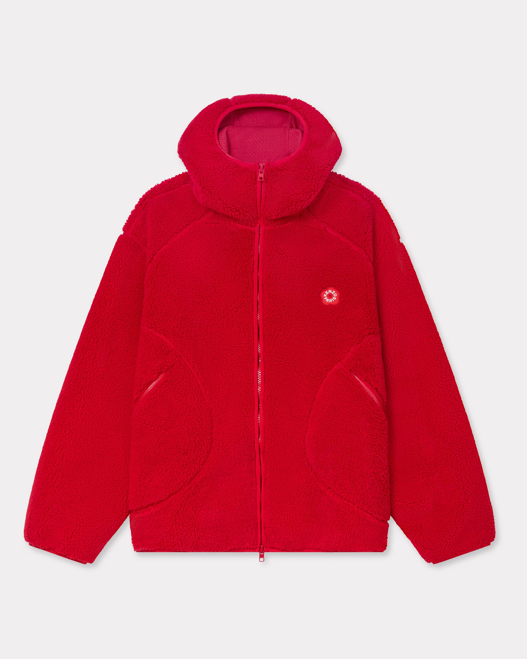 KENZO 'Boke Flower 2.0' Blouson In Polar Fleece Red- Mens - Size Xxs