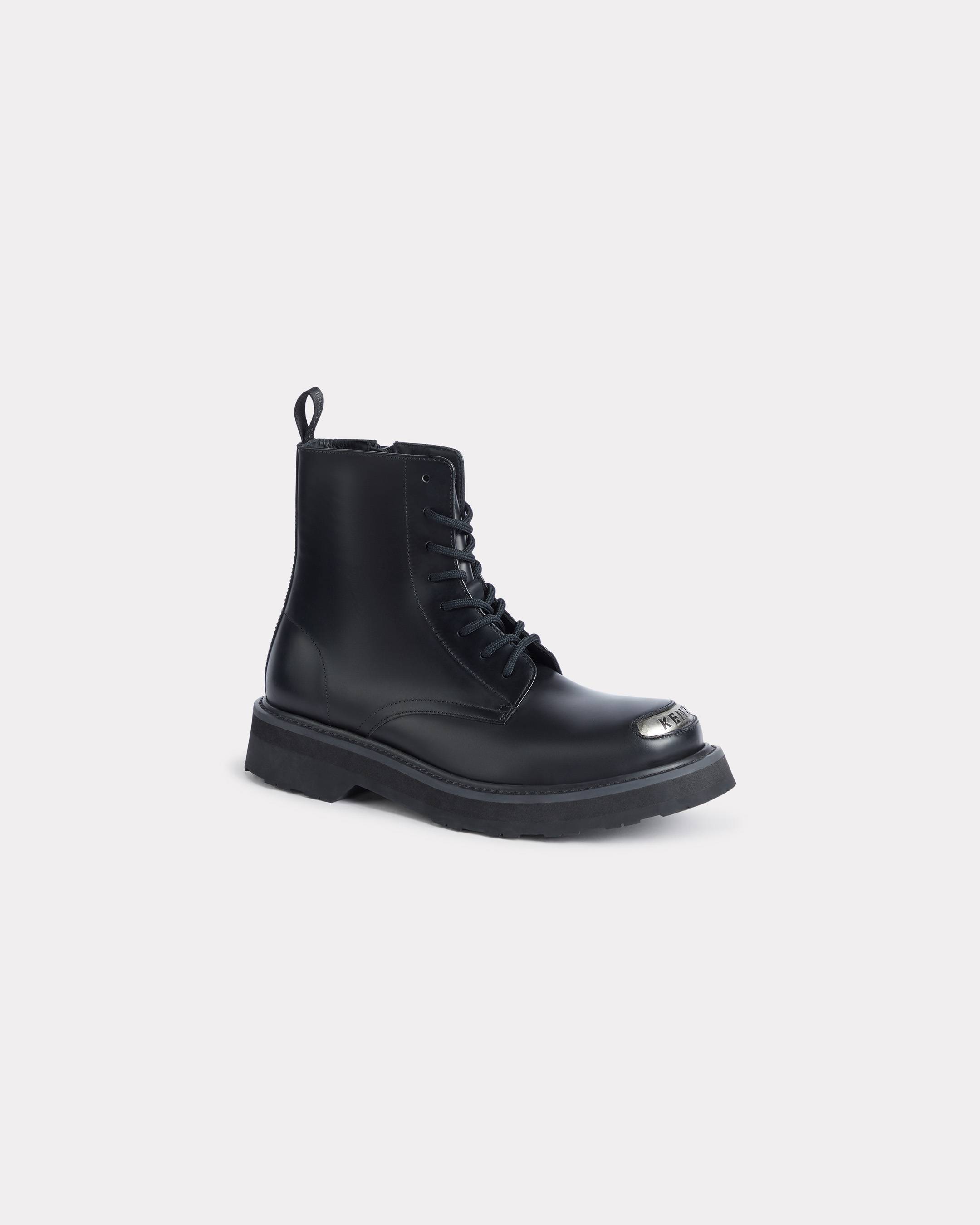 KENZO 'Smile' Lace Up Boots , Man, Black, Size 43, Leather EU