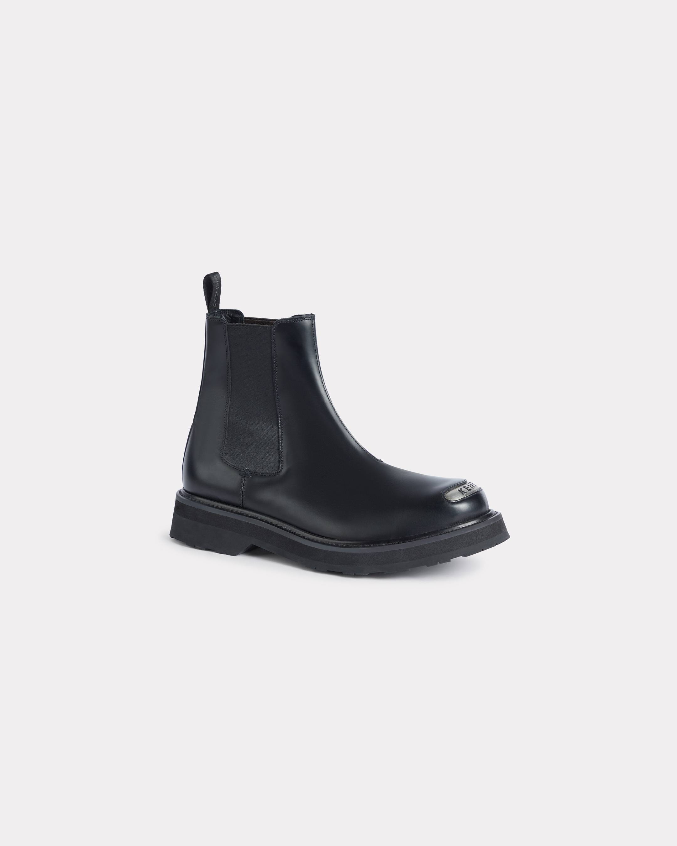 KENZO 'Smile' Chelsea Boots , Man, Black, Size 44, Leather EU