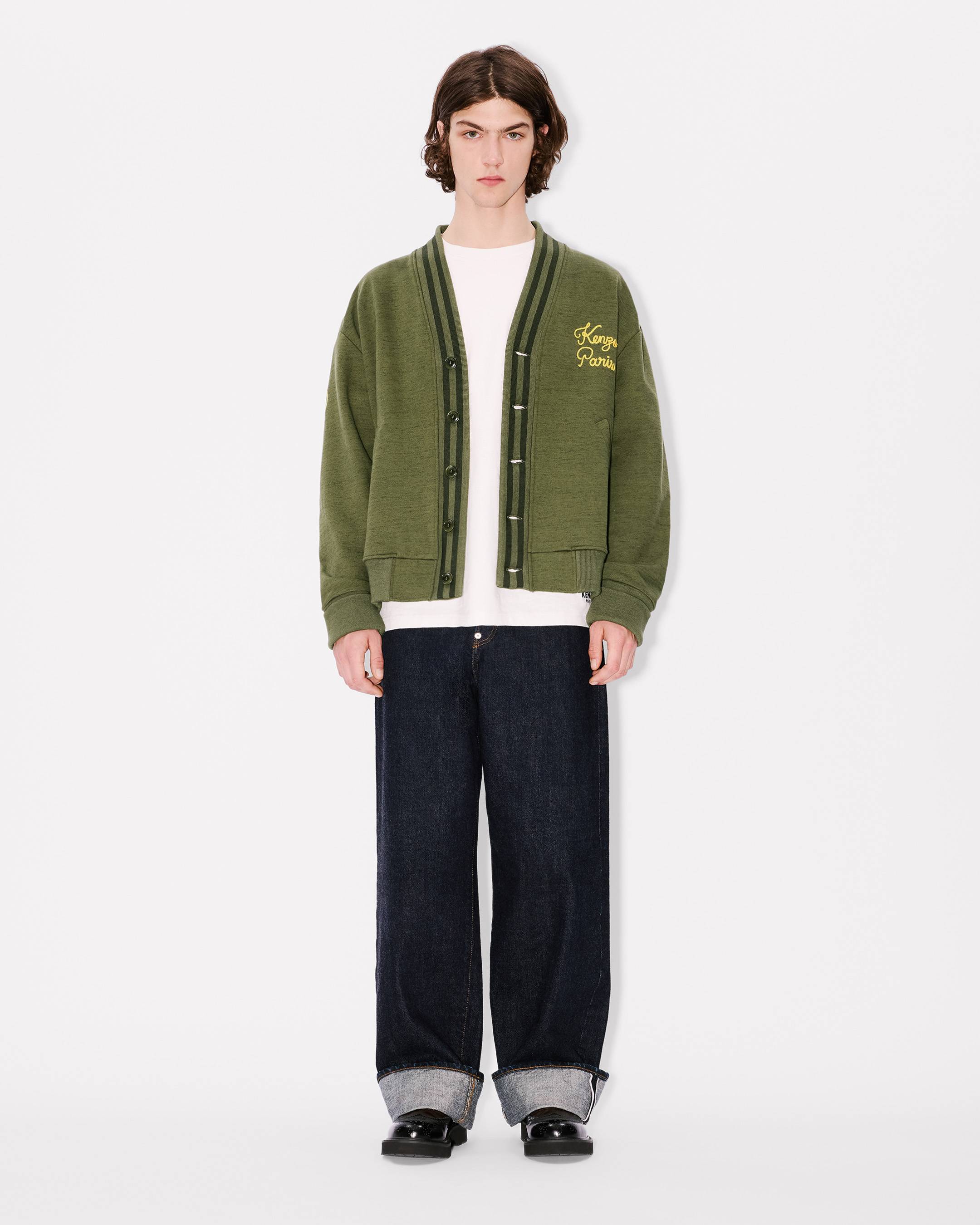 Cardigan brodé en point chainette 'KENZO Paris' en coton