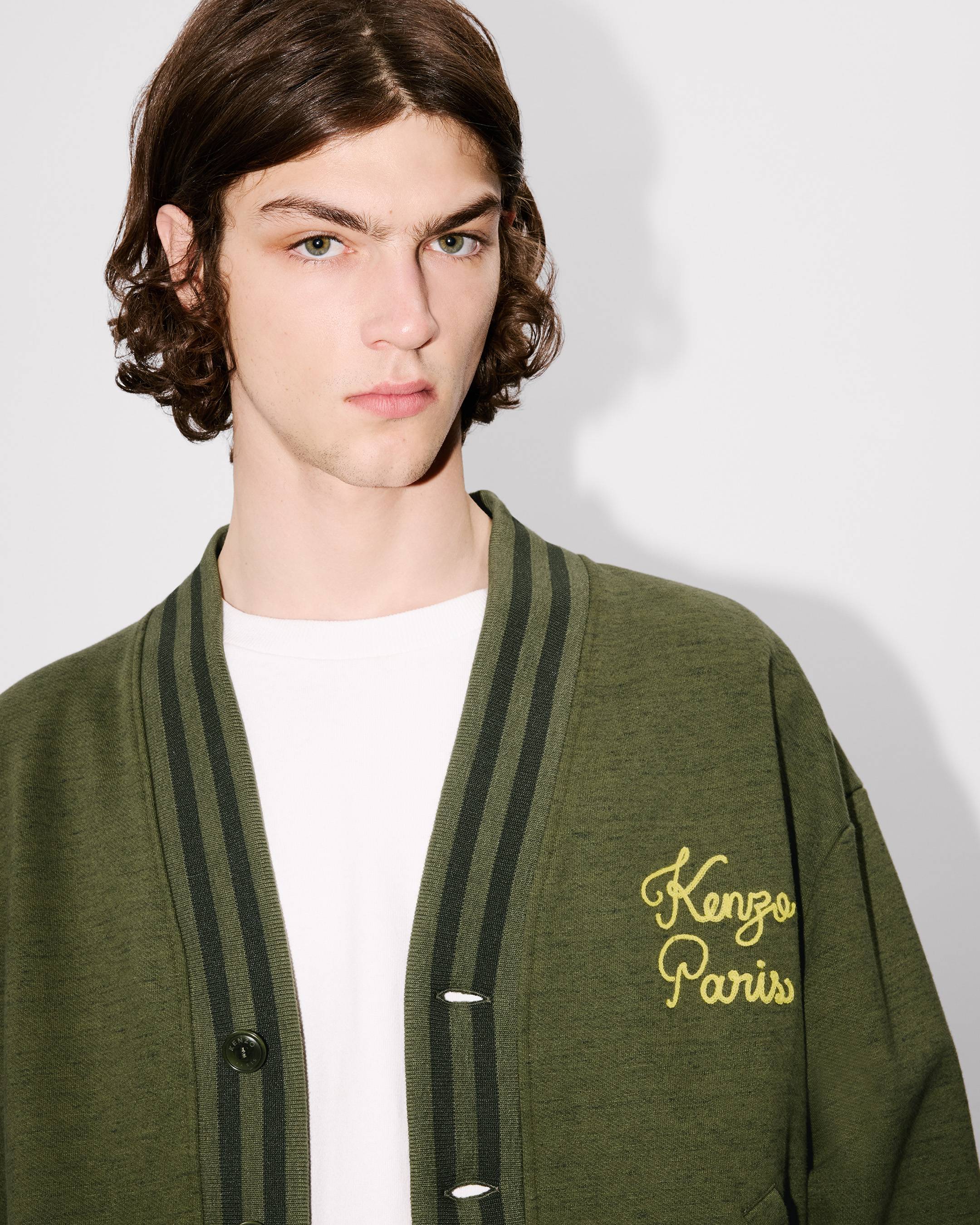 Cardigan brodé en point chainette 'KENZO Paris' en coton