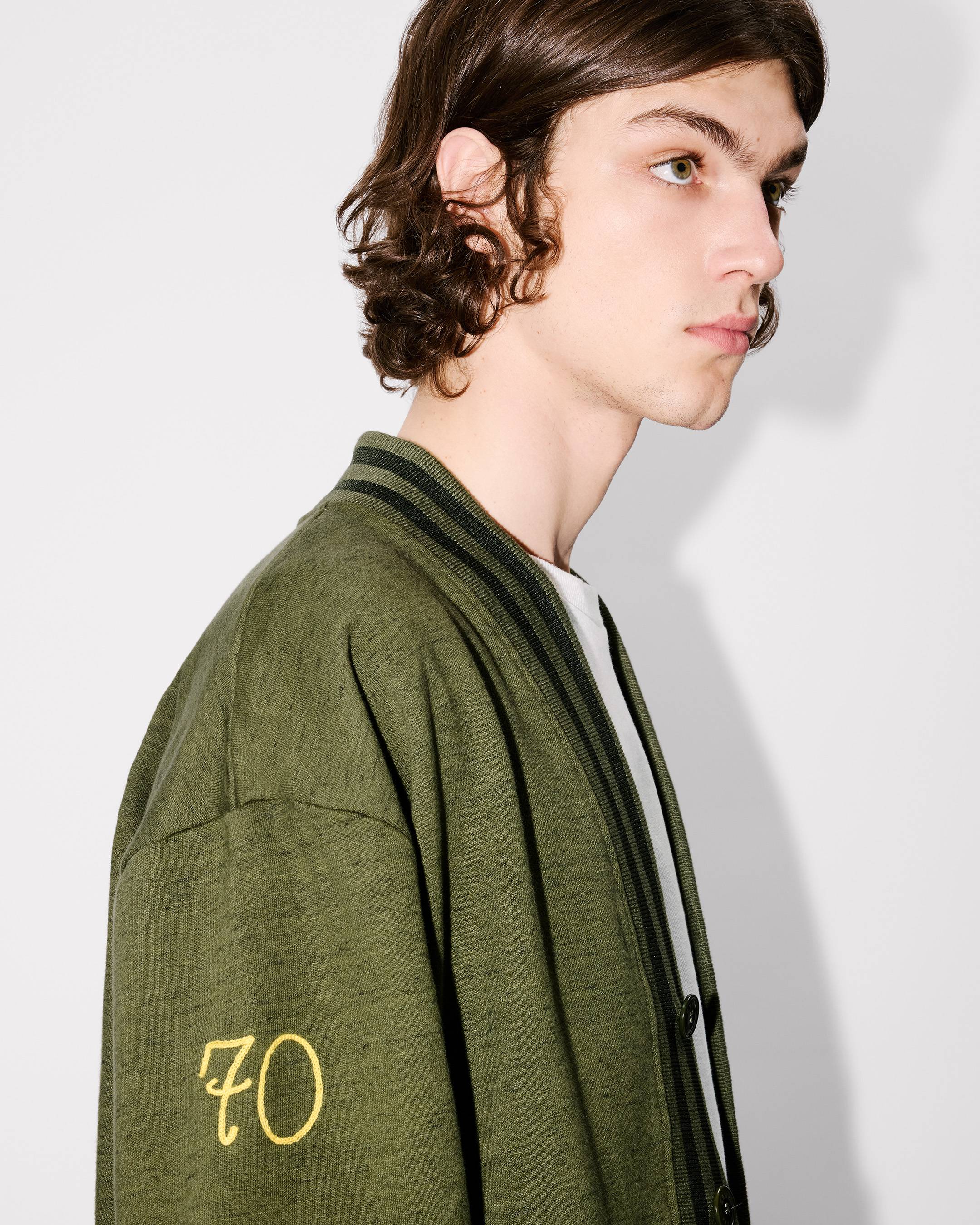 Cardigan brodé en point chainette 'KENZO Paris' en coton