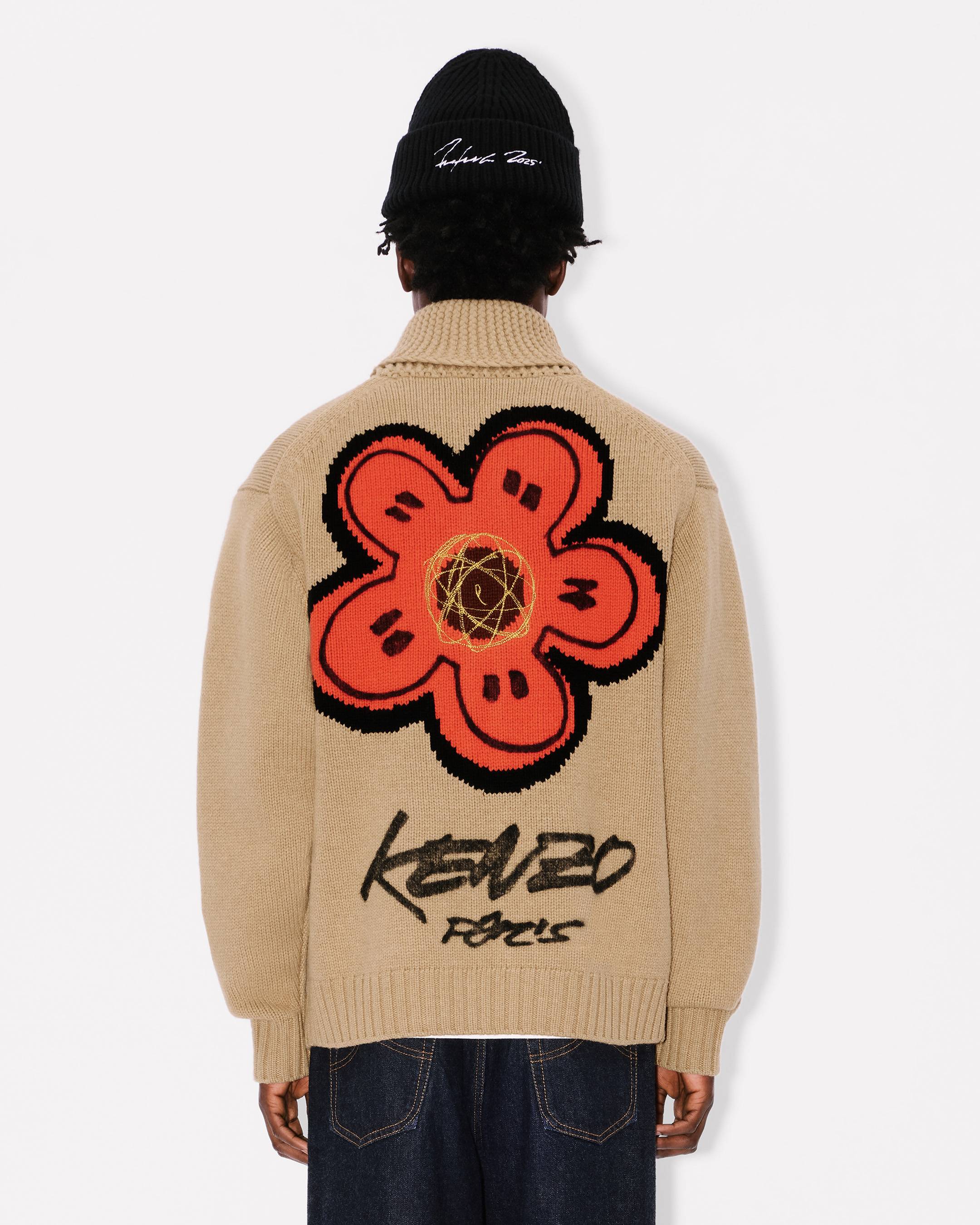 'Kenzo x Futura 2000' zipped knitted cardigan in wool