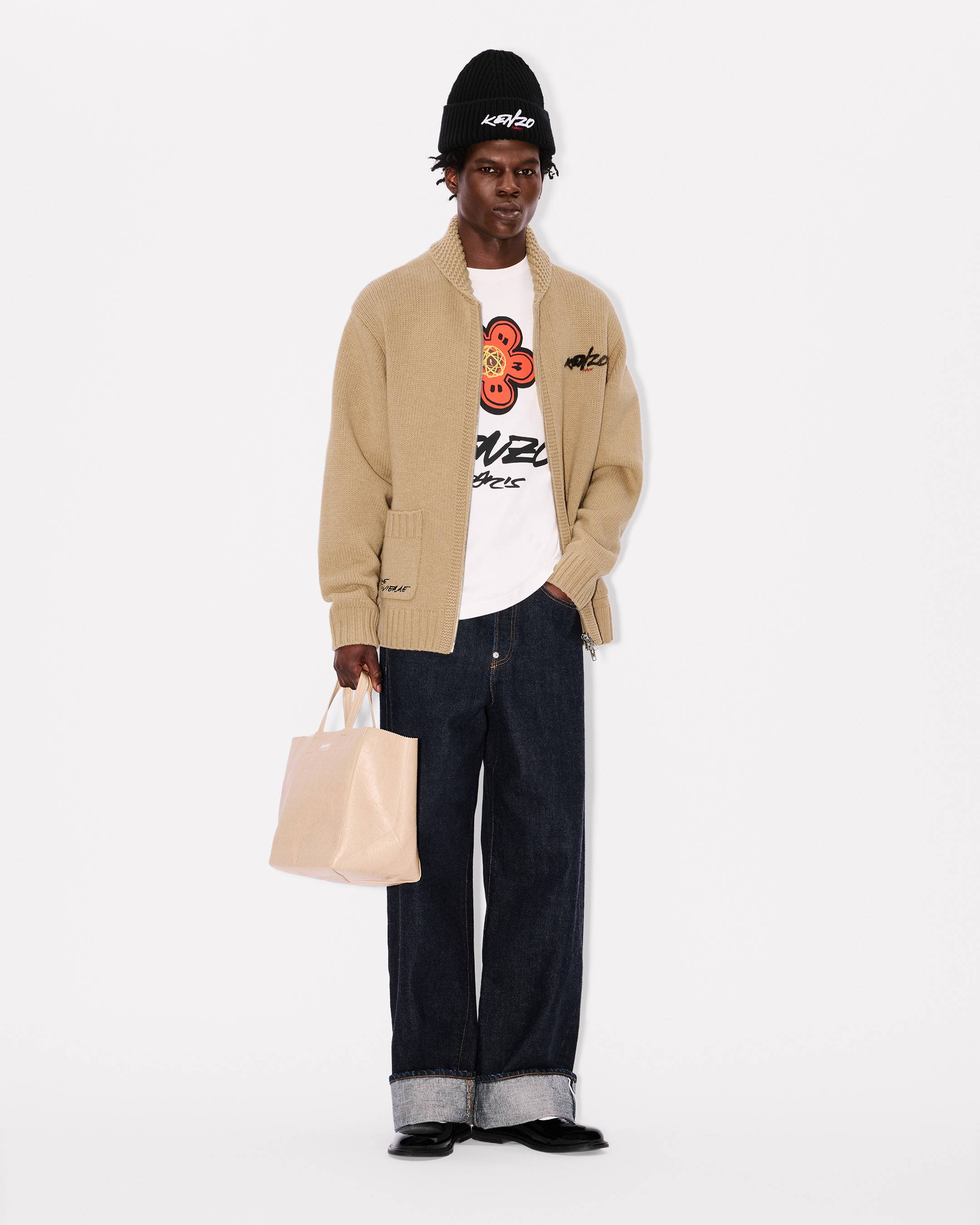 'Kenzo x Futura 2000' zipped knitted cardigan in wool