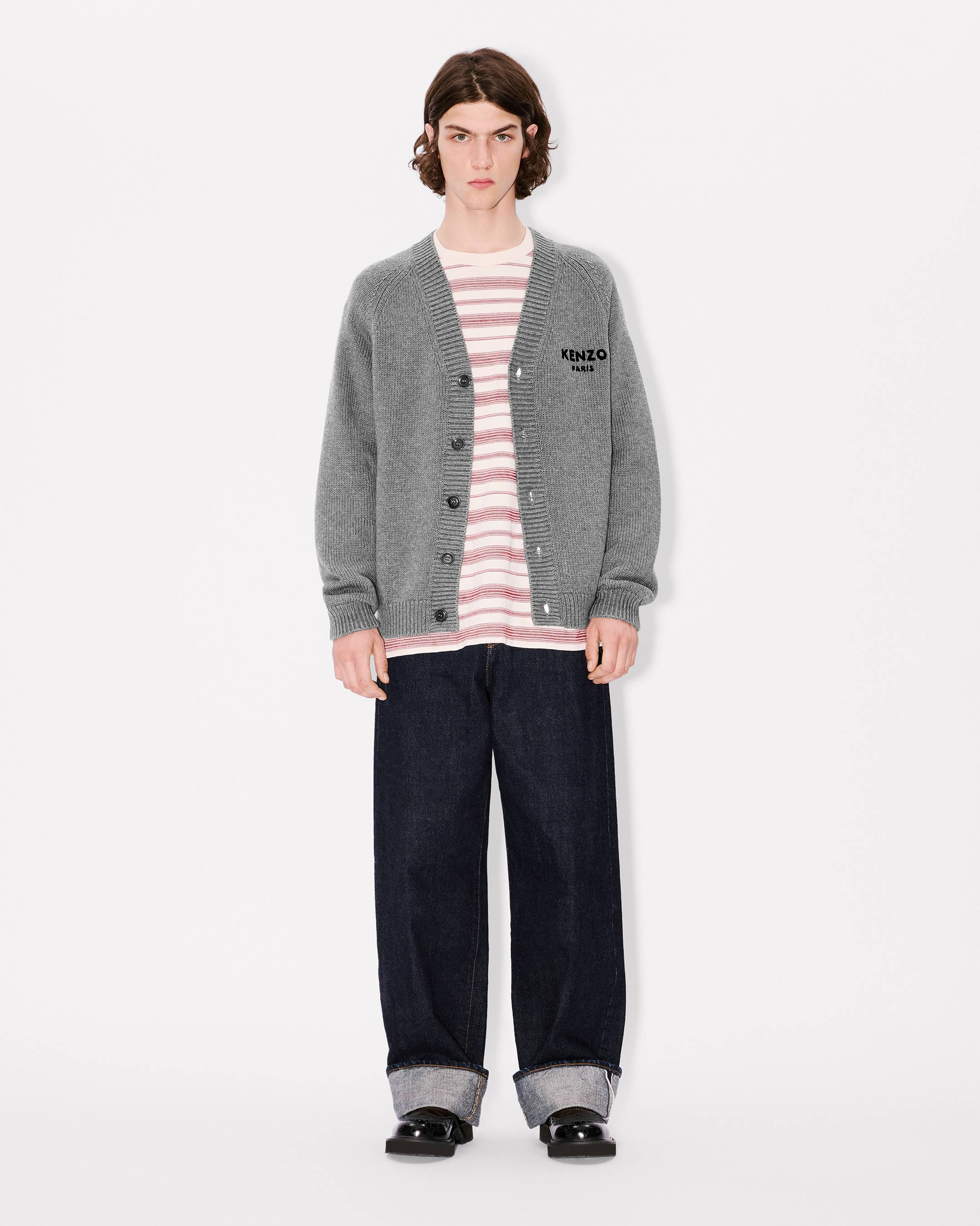 KENZO◆カーディガン(厚手)/L/モヘア/PUP KENZO Pop' embroidered cardigan in wool and cotton | Women's