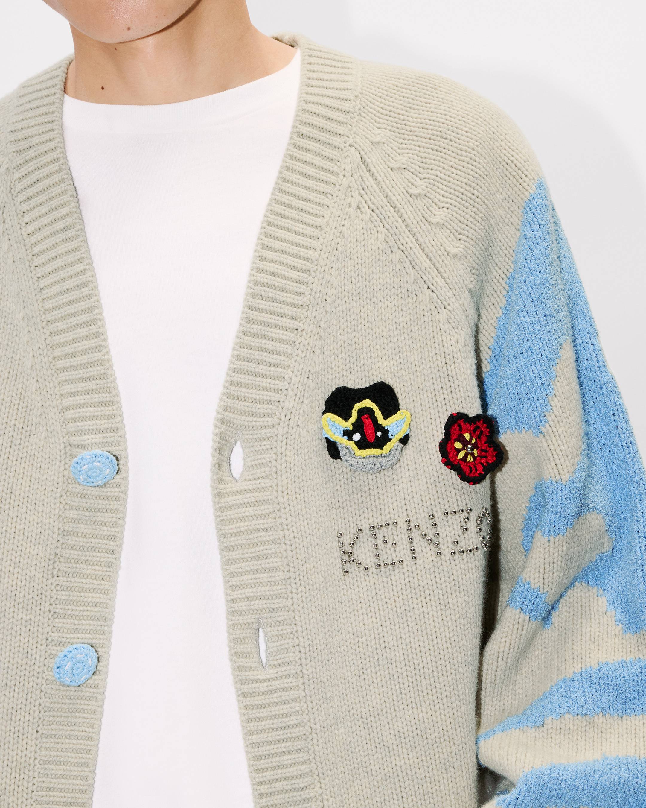 'KENZO Pachinko' embroidered cardigan wool cotton