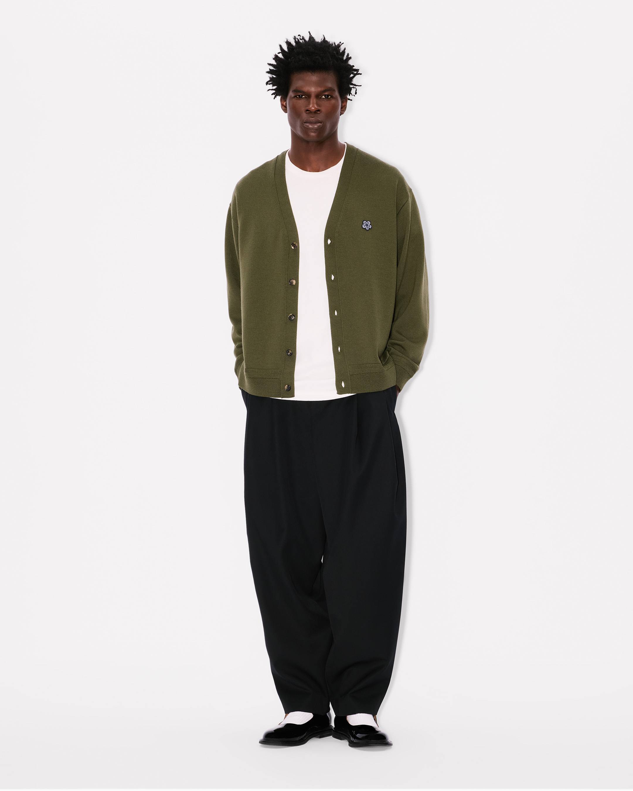 Cardigan brodé 'Boke Flower' en laine mérinos