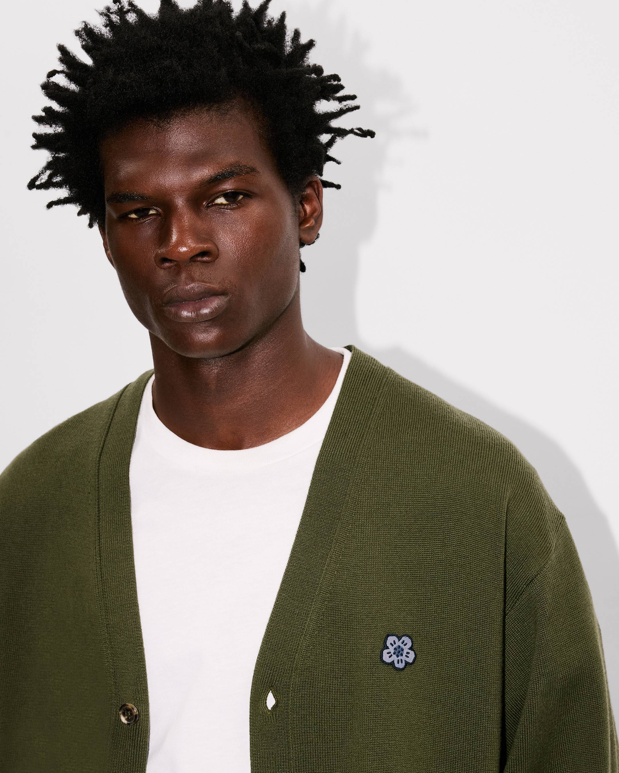 Cardigan brodé 'Boke Flower' en laine mérinos