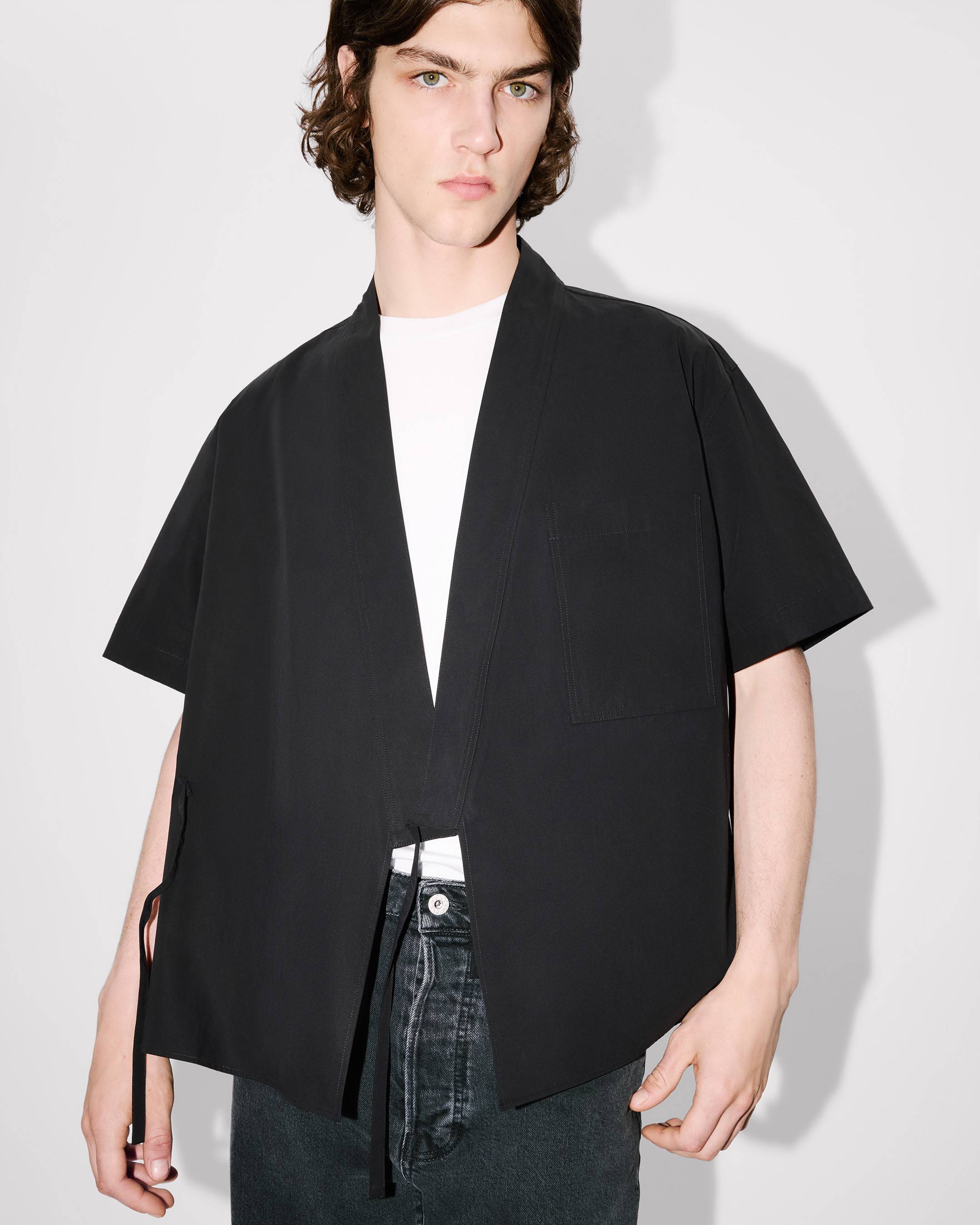 Kimono short sleeve shirt in cotton poplin | Men's | KENZO