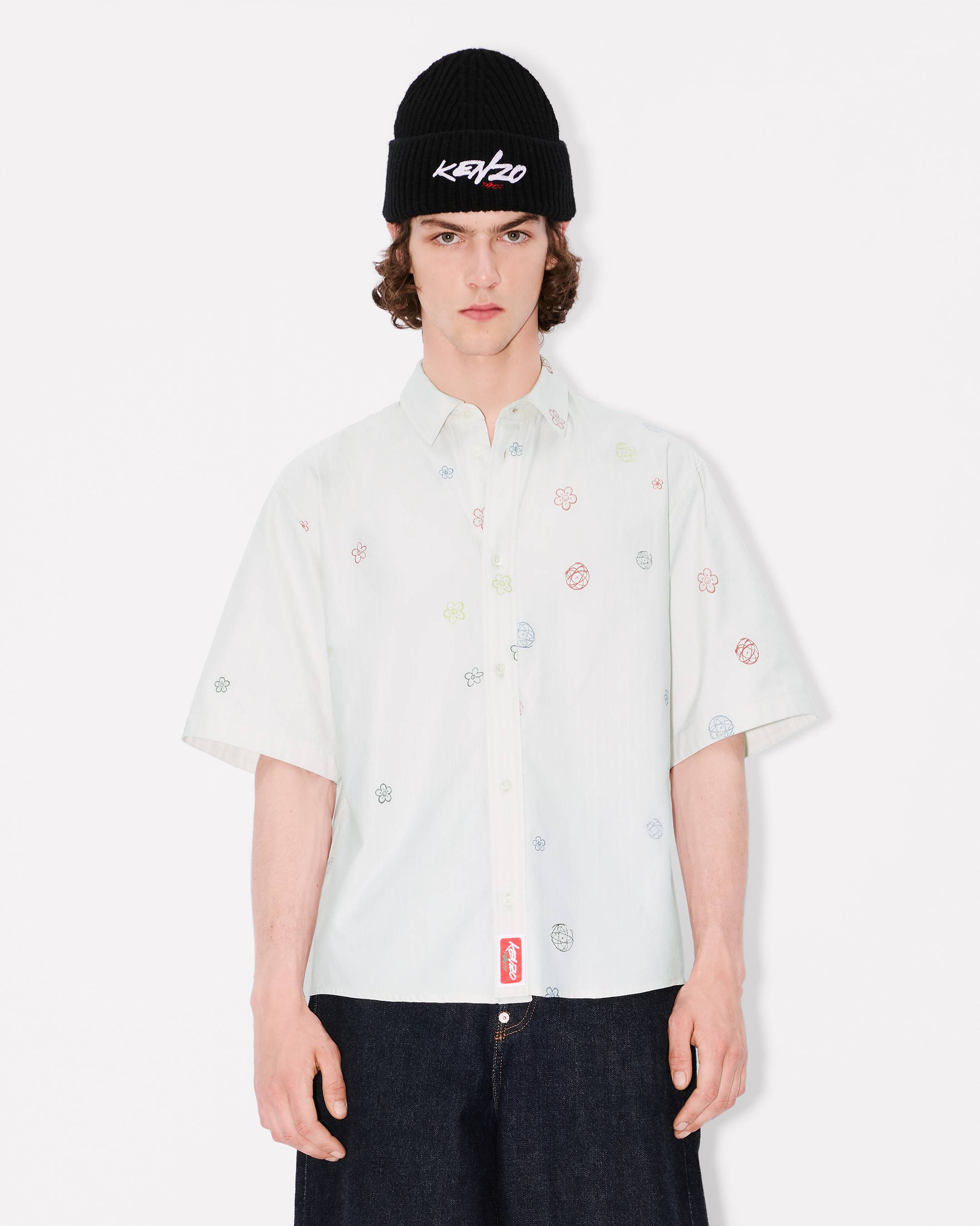 Camisa de manga corta de popelín de algodón bordada 'Kenzo x Futura 2000'