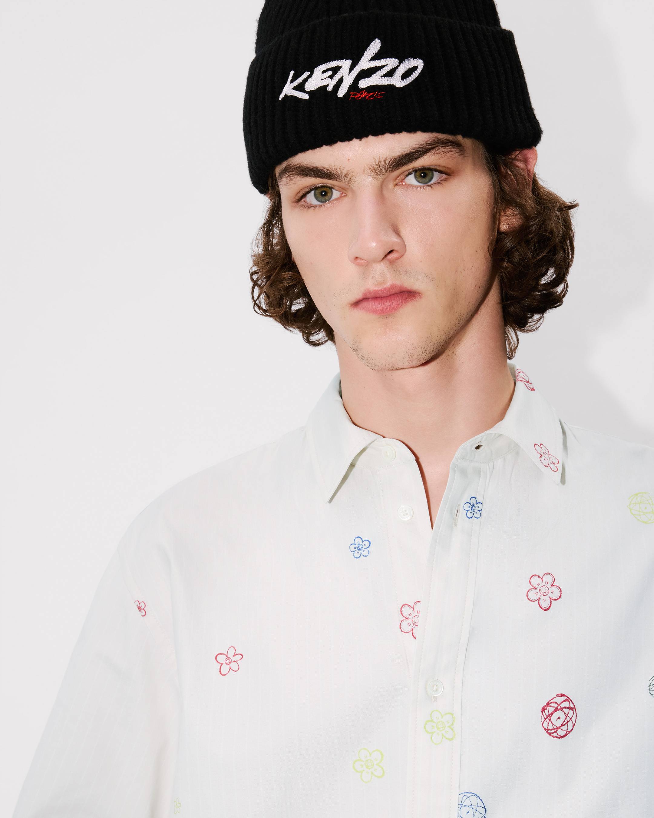 Camisa de manga corta de popelín de algodón bordada 'Kenzo x Futura 2000'