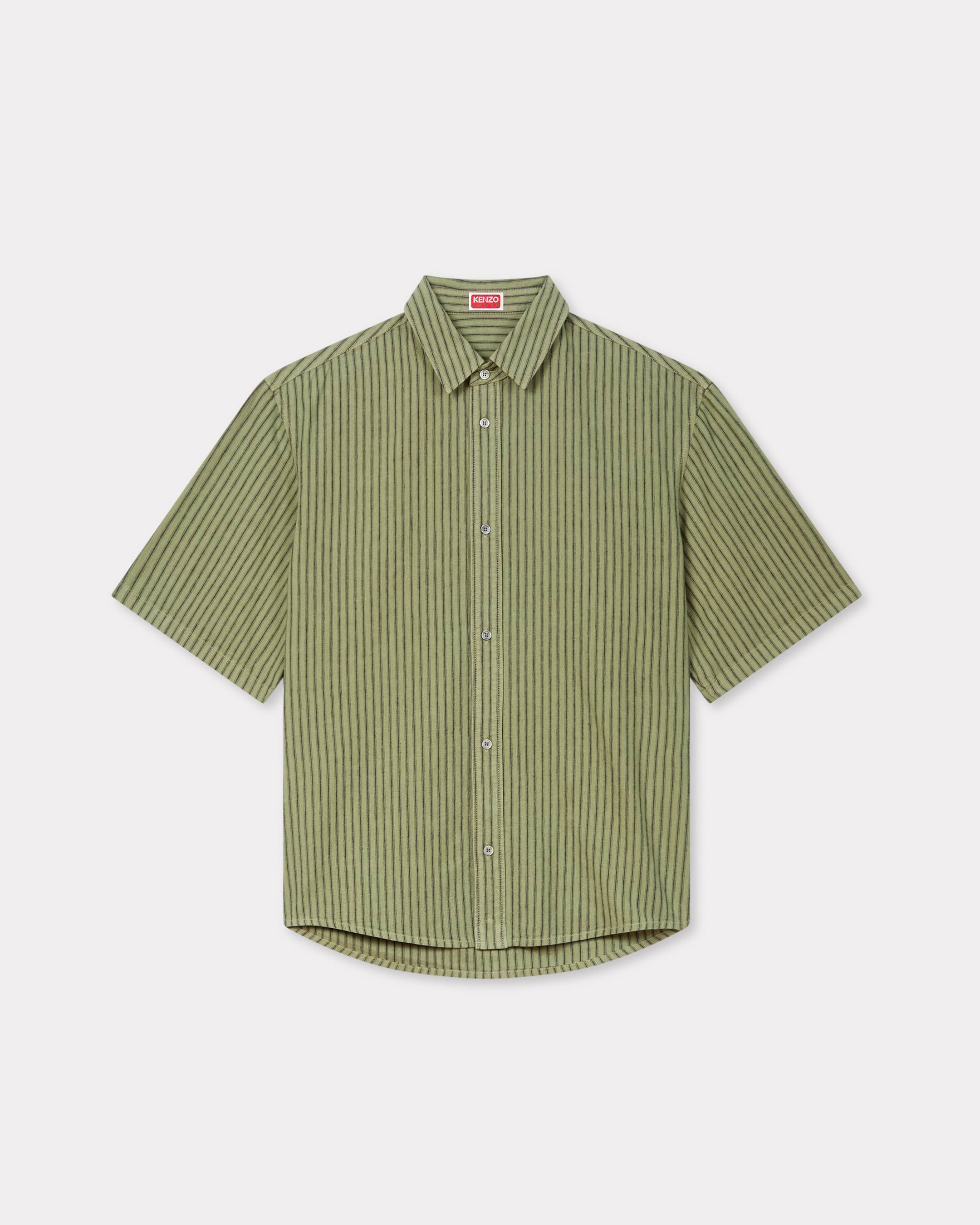 KENZO ' Coast Lines' Short Sleeve Shirt Linen, Man, Sage Green, Size Xl,