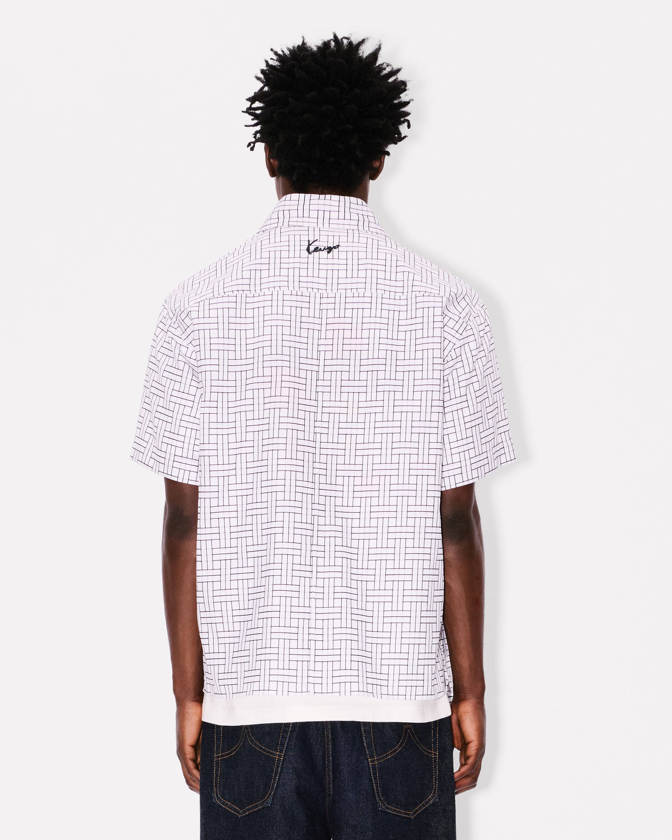 Camisa estilo kimono de manga corta de jacquard de algodón 'KENZO Weave'