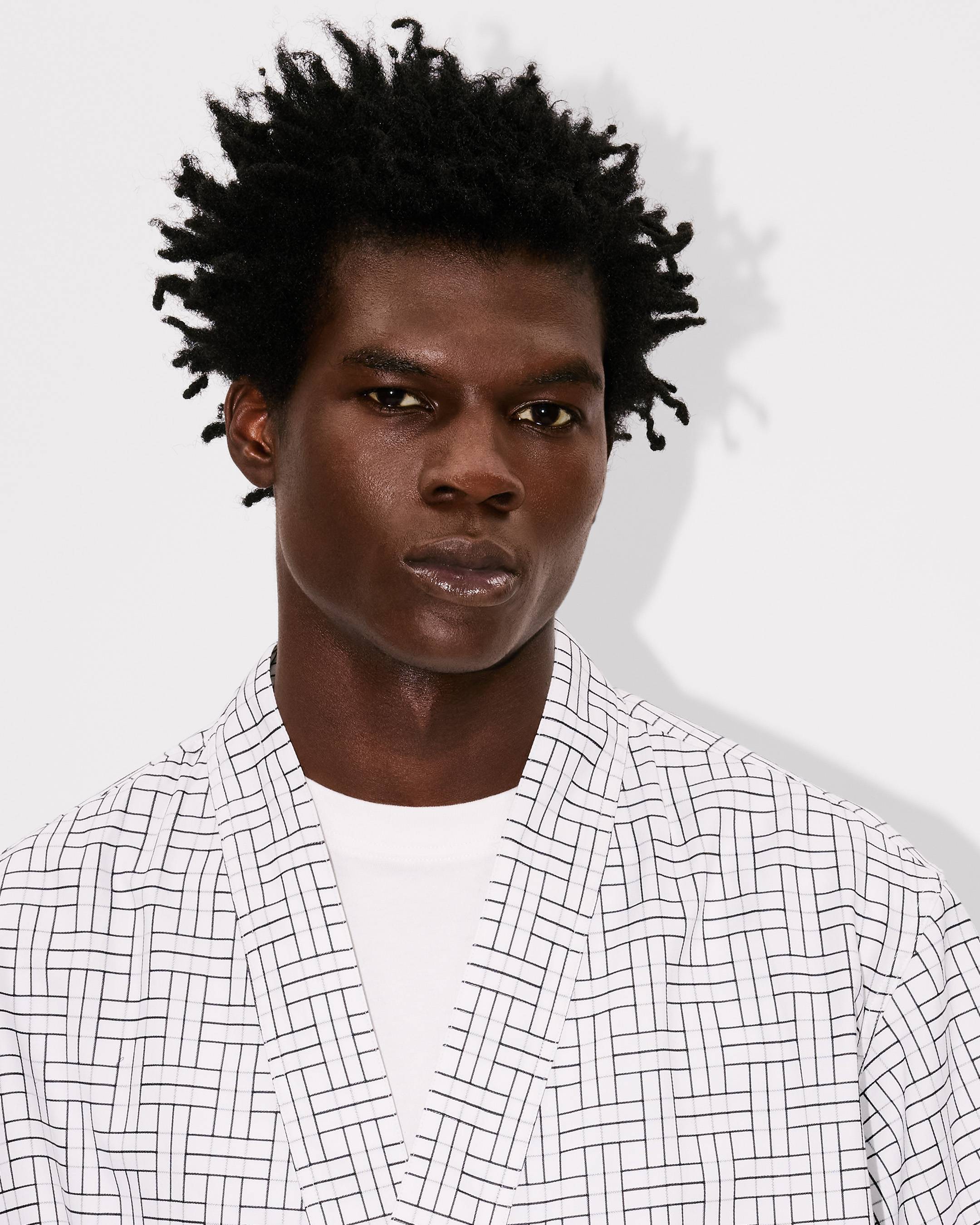 Camisa estilo kimono de manga corta de jacquard de algodón 'KENZO Weave'