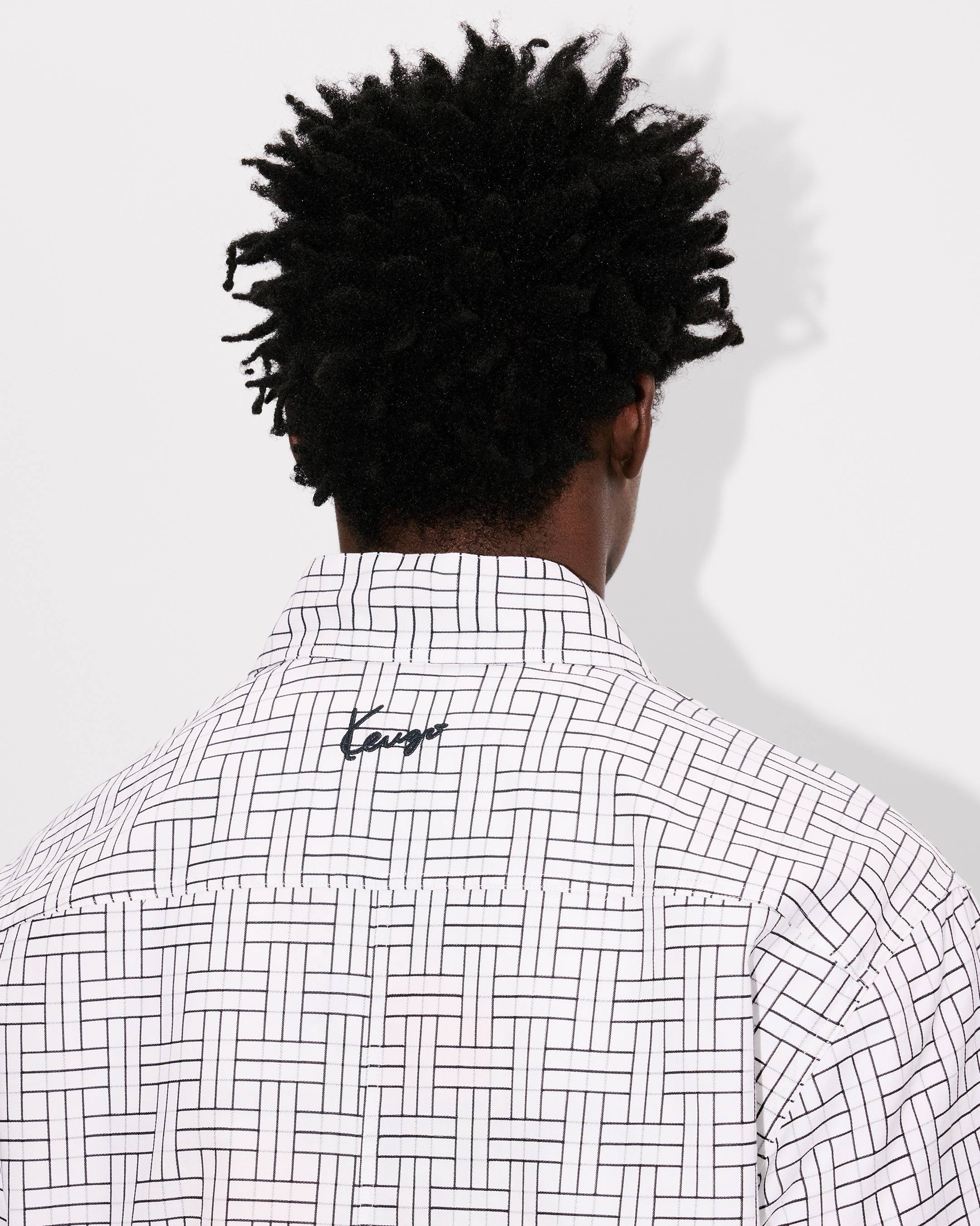 Camisa estilo kimono de manga corta de jacquard de algodón 'KENZO Weave'