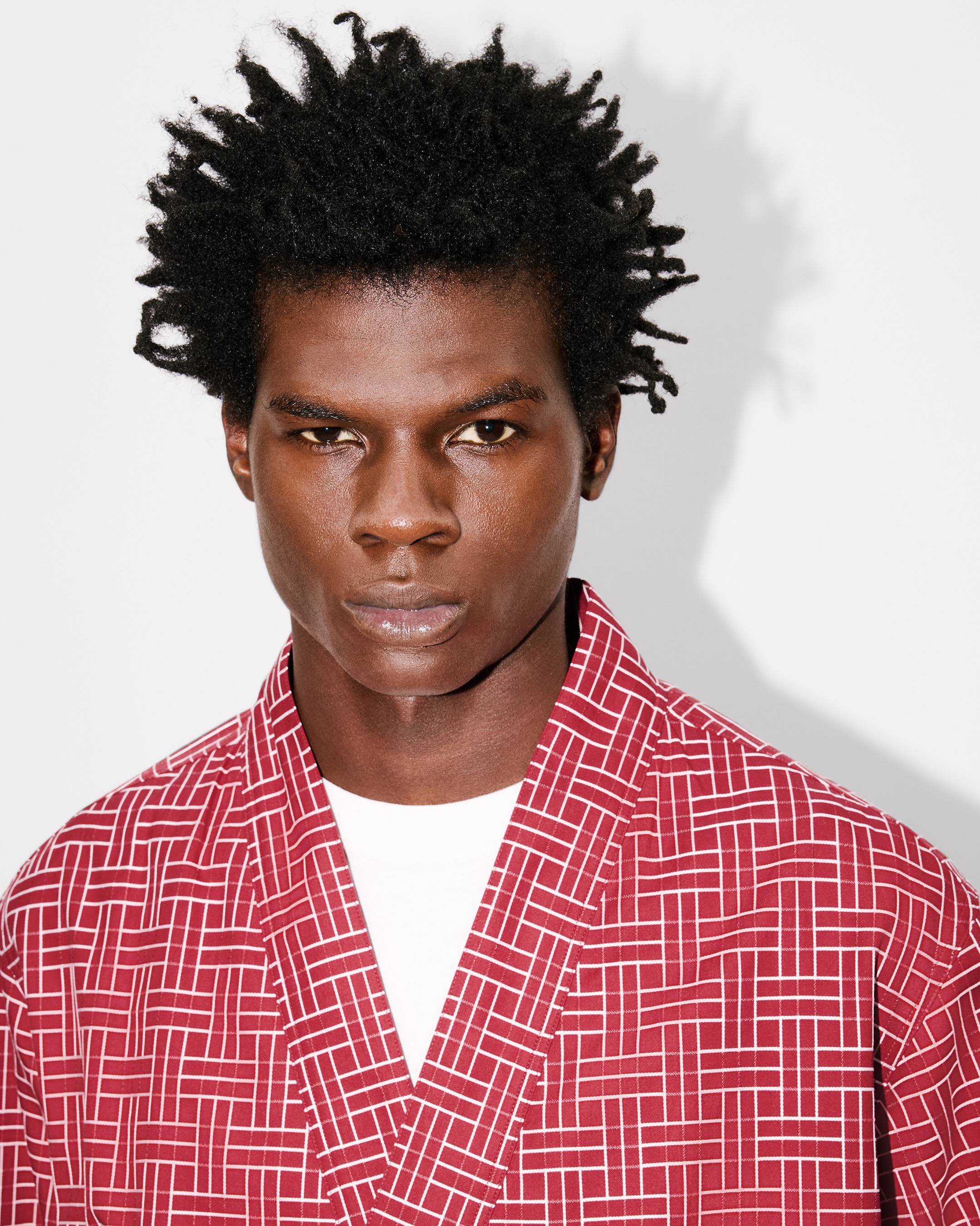 Camisa estilo kimono de manga corta de jacquard de algodón 'KENZO Weave'