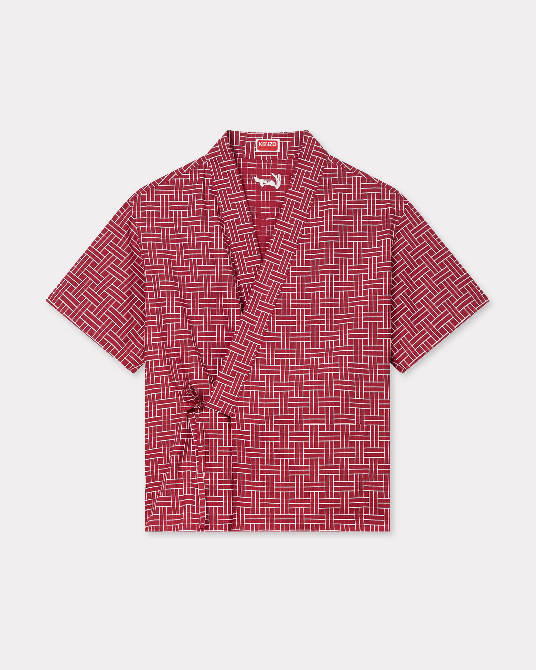 Camisa estilo kimono de manga corta de jacquard de algodón 'KENZO Weave'