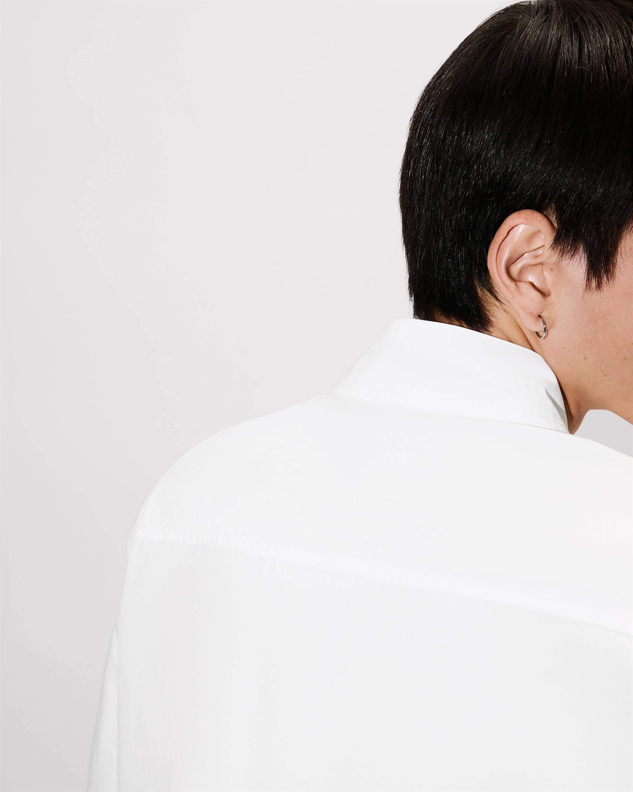 Kimono short sleeve shirt in cotton poplin