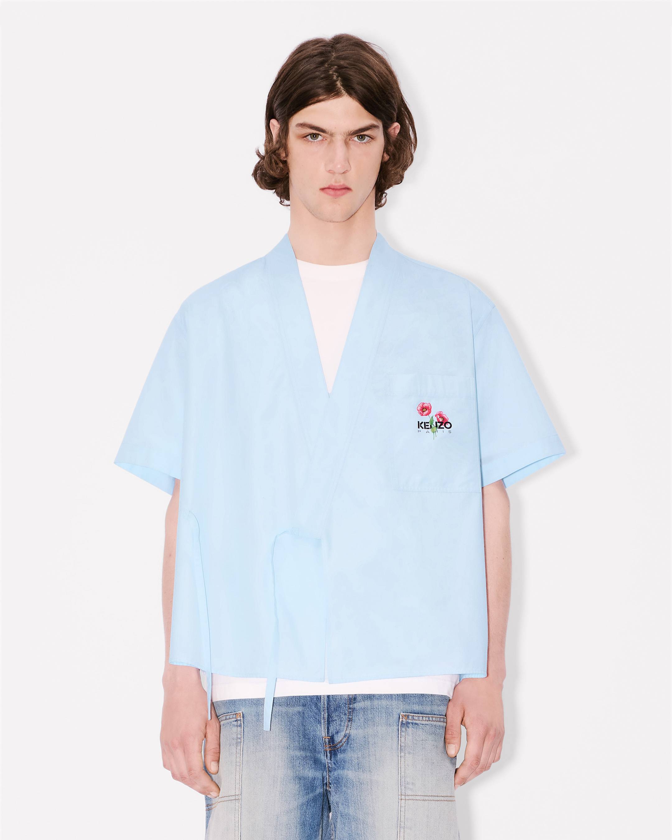 Chemise kimono à manches courtes 'KENZO Archive Bouquet' en popeline de coton