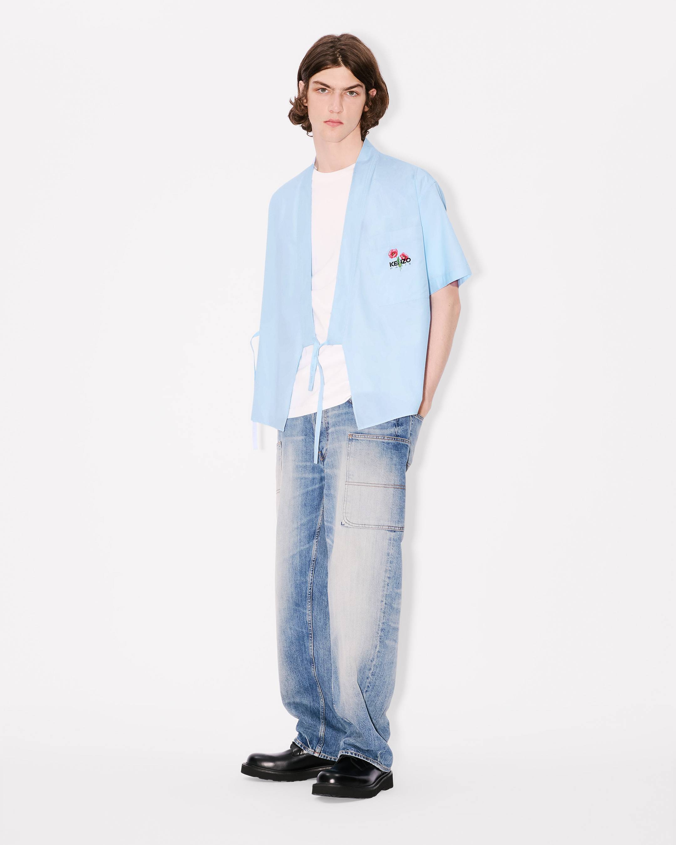 'KENZO Archive Bouquet' kimono short sleeve shirt cotton poplin