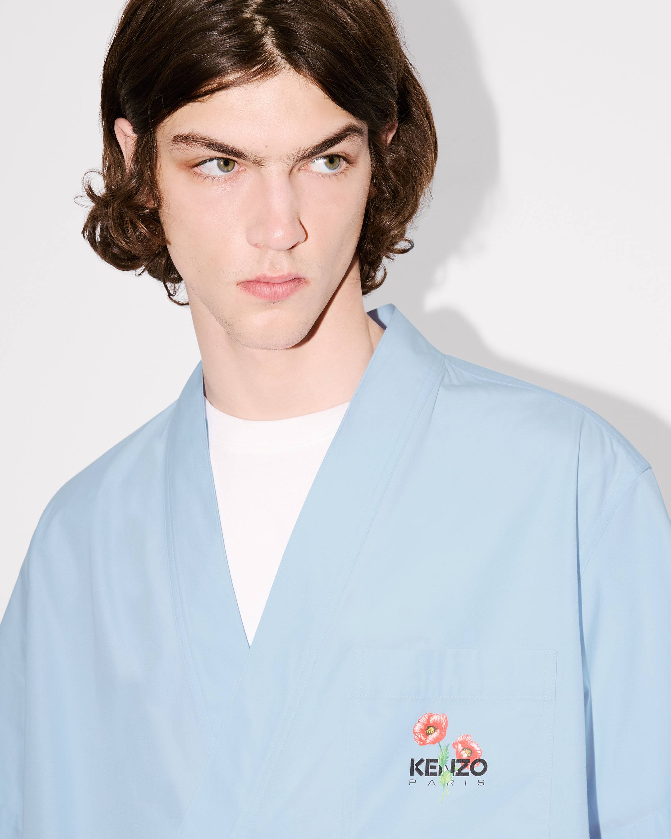 Chemise kimono à manches courtes 'KENZO Archive Bouquet' en popeline de coton