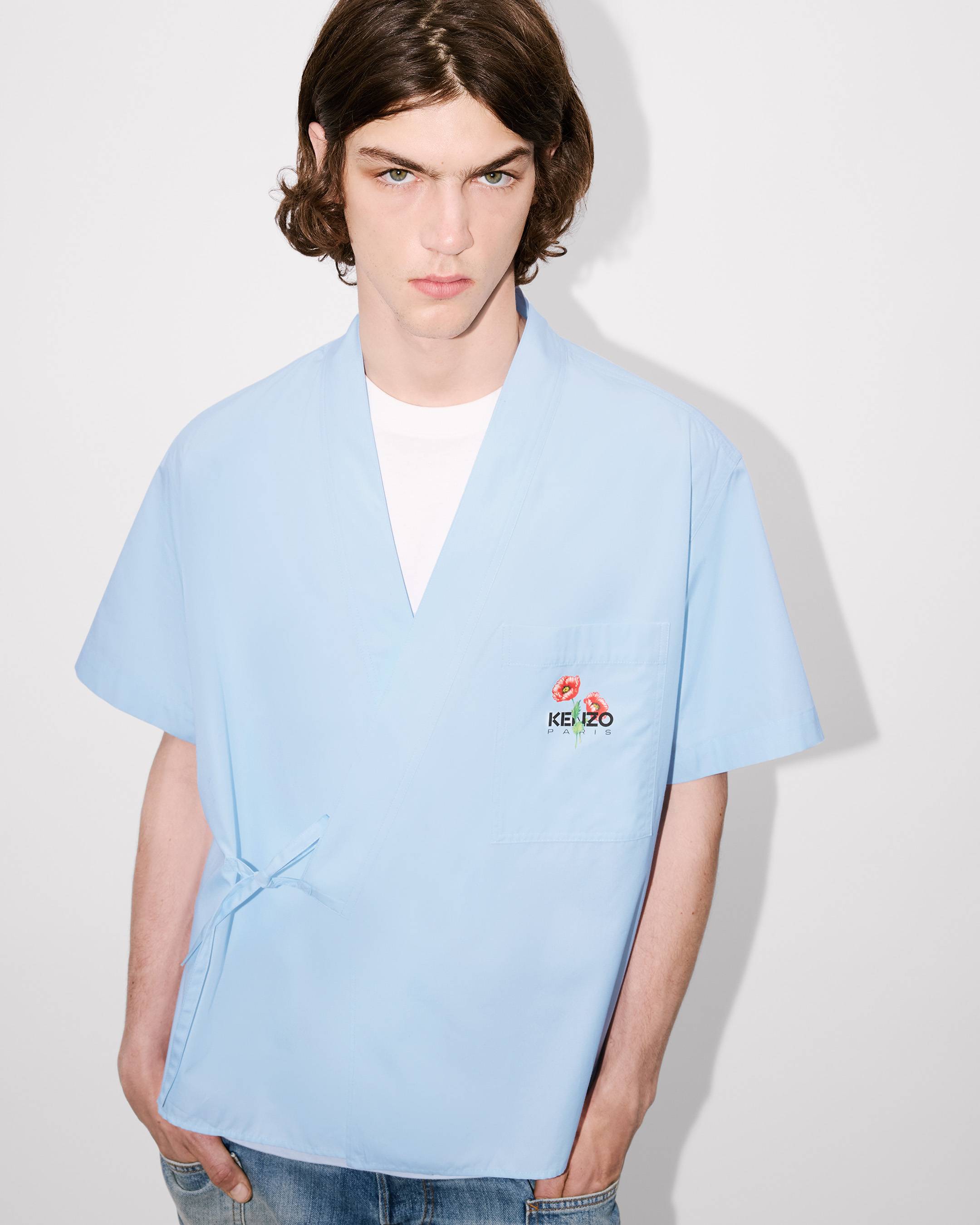 Chemise kimono à manches courtes 'KENZO Archive Bouquet' en popeline de coton