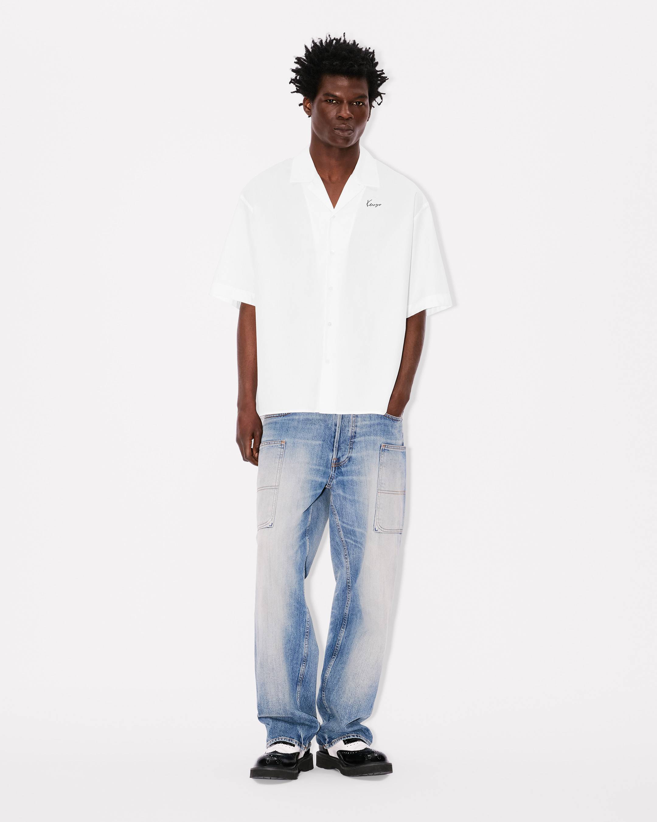 'KENZO Archive Bouquet' hawaiian short sleeve shirt in cotton poplin