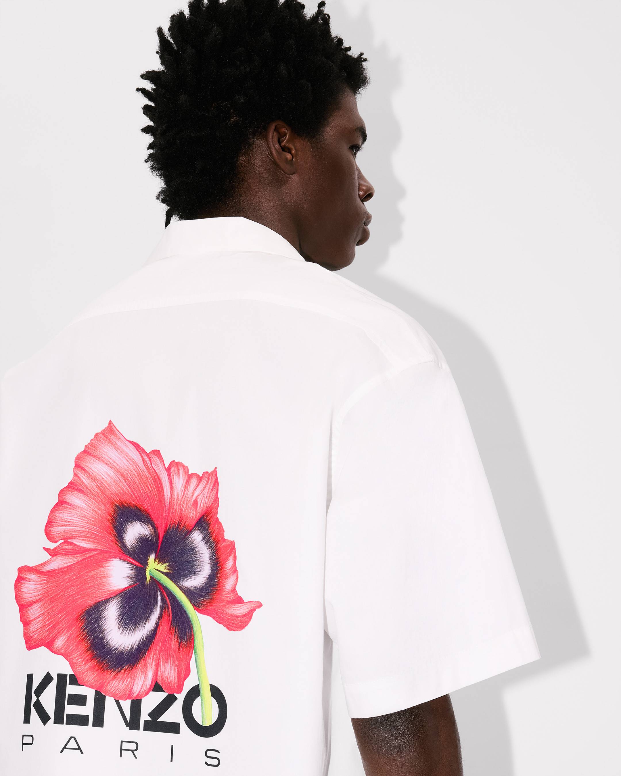 'KENZO Archive Bouquet' hawaiian short sleeve shirt in cotton poplin